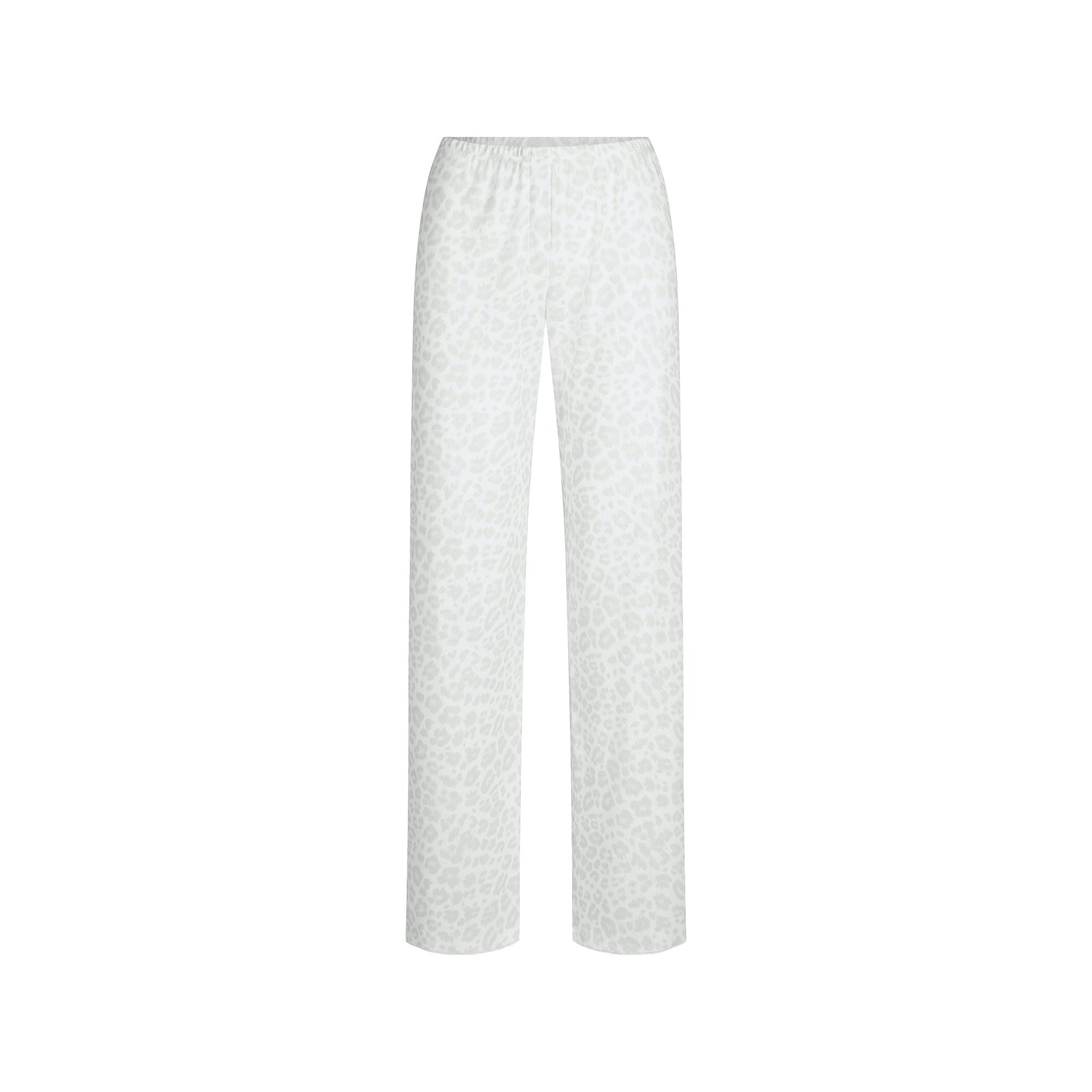 HEAVY POINTELLE STRAIGHT LEG PANT | PACIFIC LEOPARD PRINT FLAT ON A WHITE BACKGROUND @ | FLT