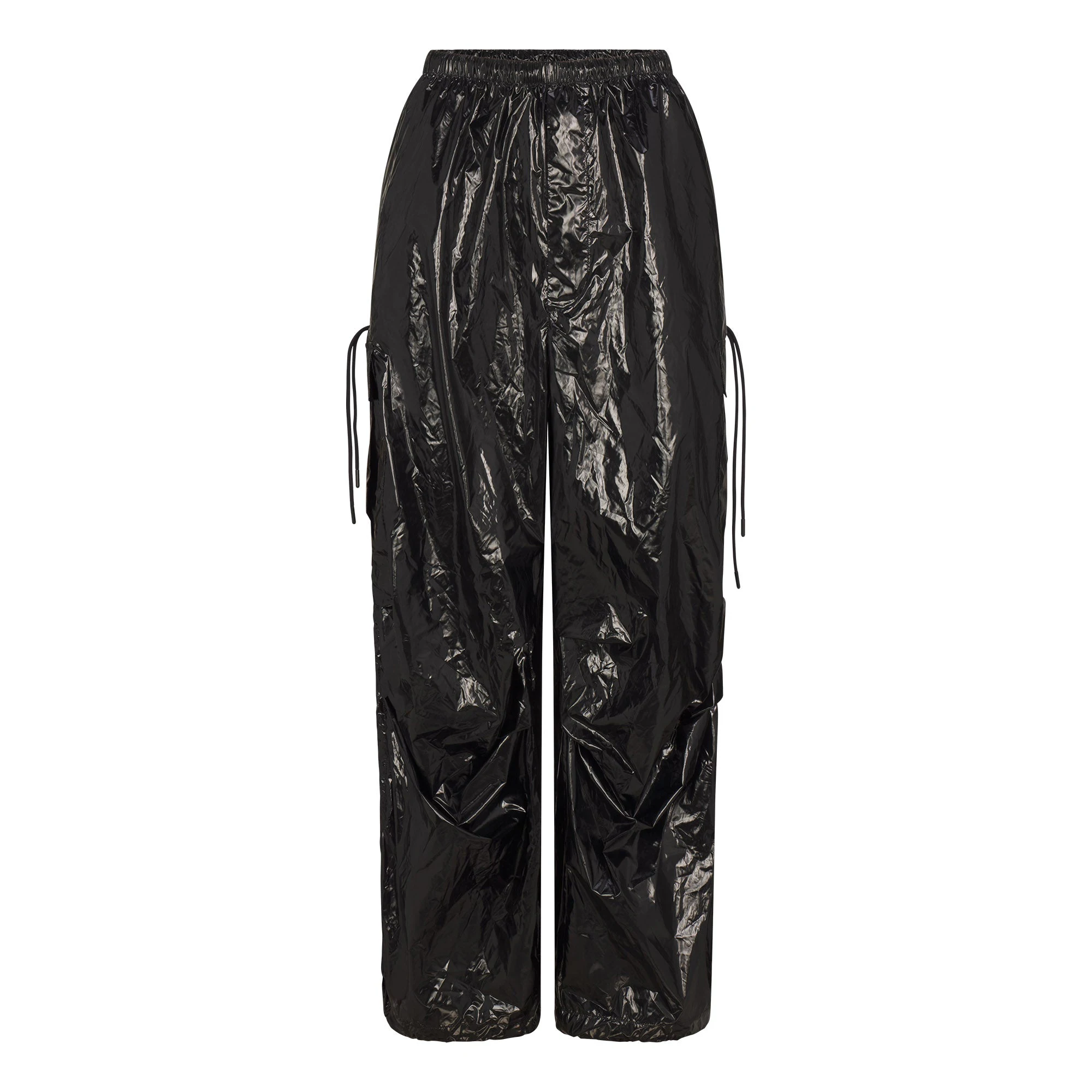 NikeSKIMS SHINY NYLON CARGO PANT | OBSIDIAN FLAT ON A WHITE BACKGROUND | FLT