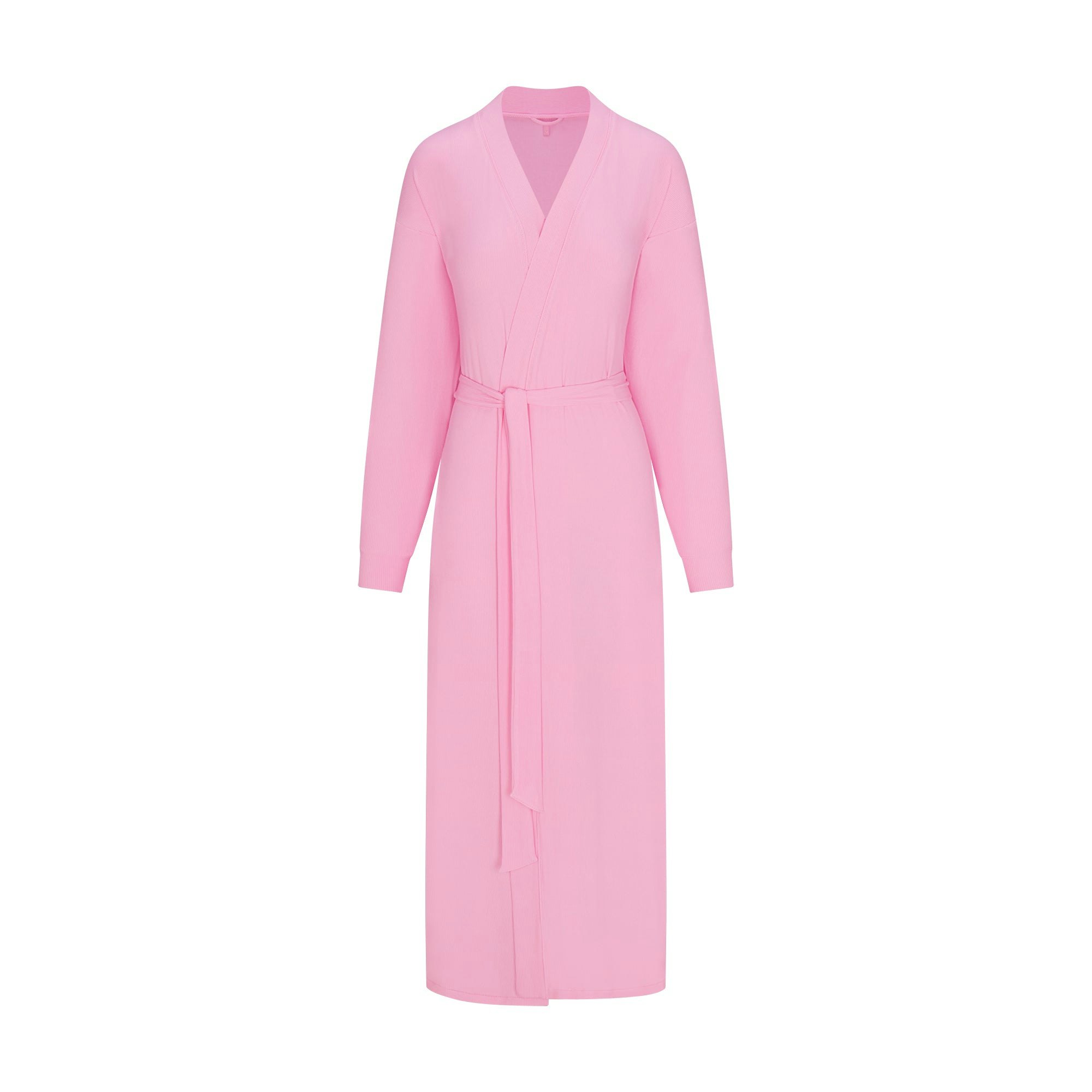 SOFT LOUNGE LONG ROBE | BUBBLE GUM FLAT ON A WHITE BACKGROUND | FLT