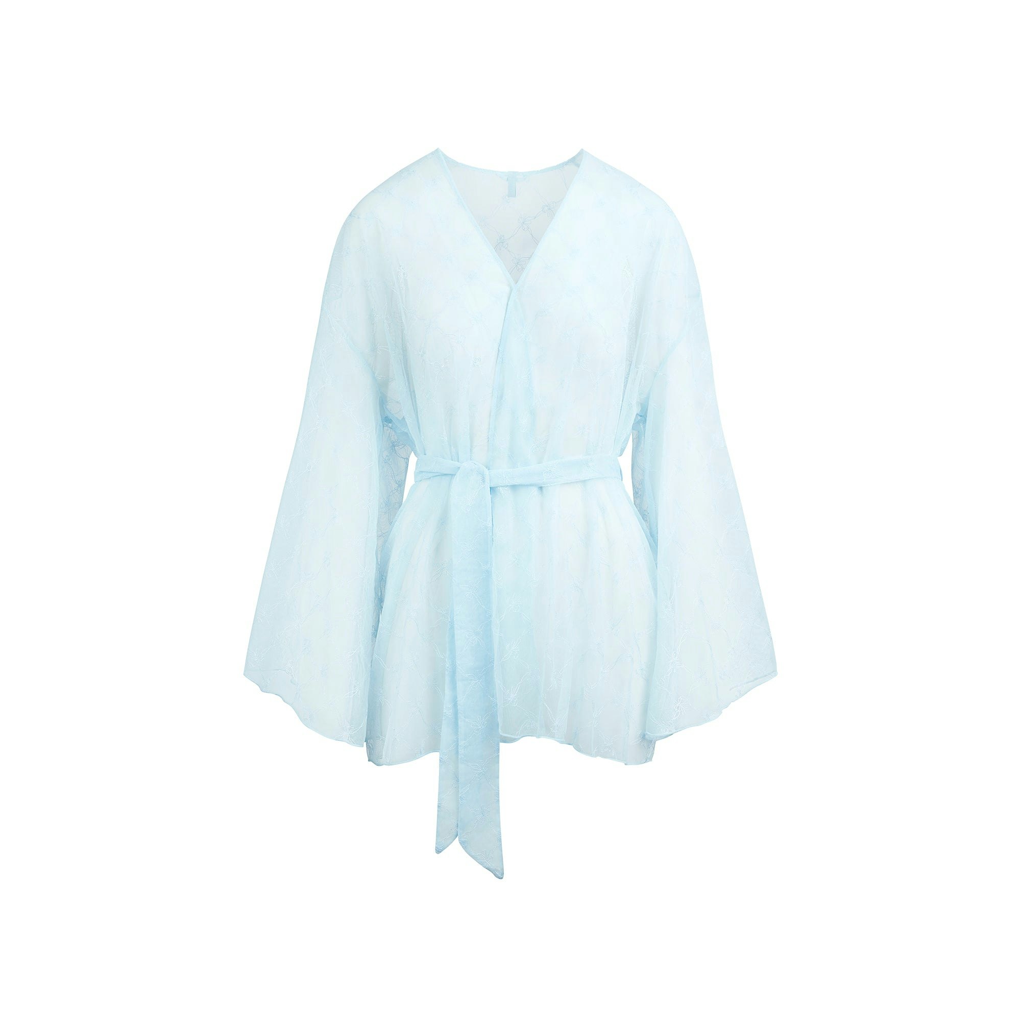SPRING INTIMATES ROBE | POWDER BLUE FLAT ON A WHITE BACKGROUND | FLT