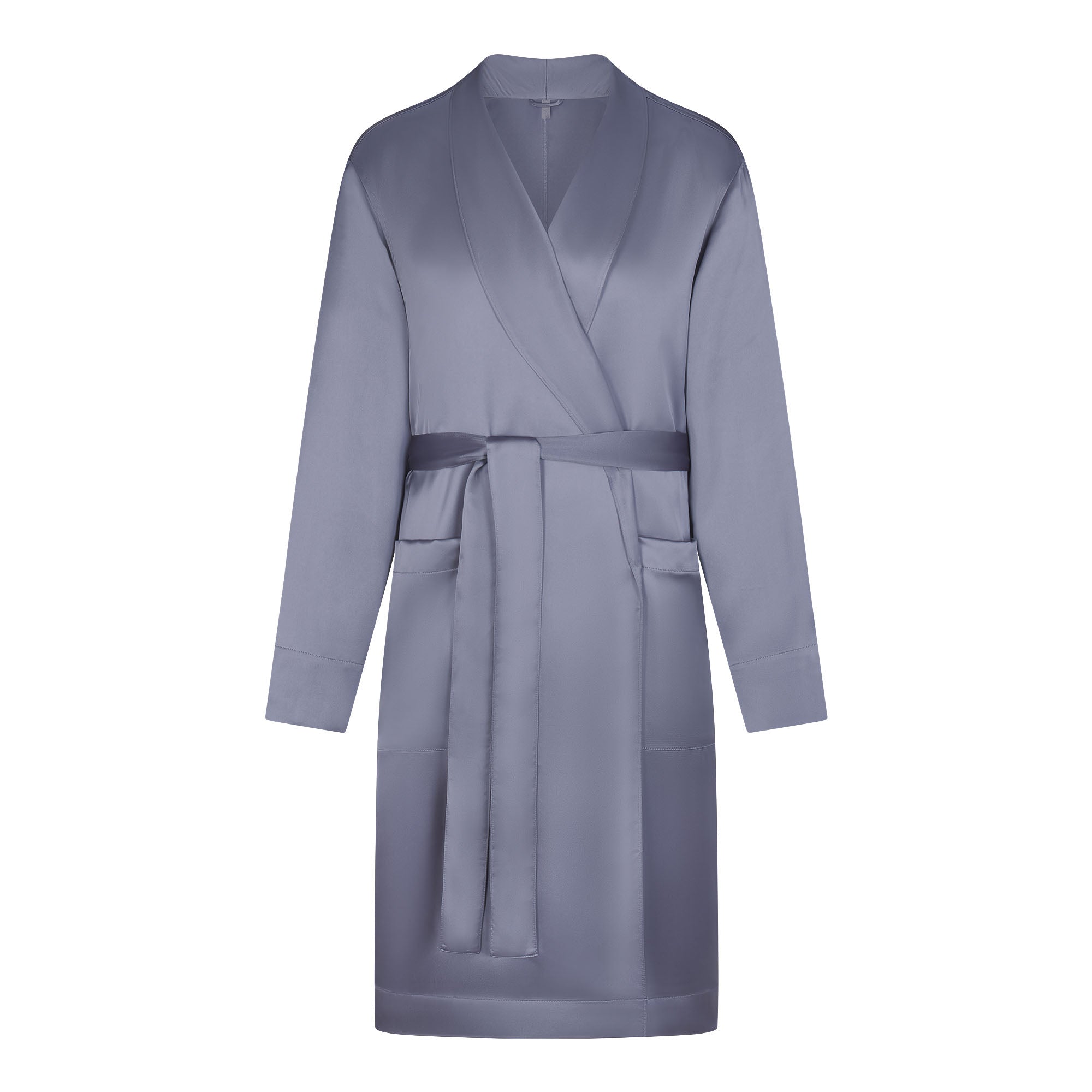SATEEN SLEEP MENS ROBE SLATE