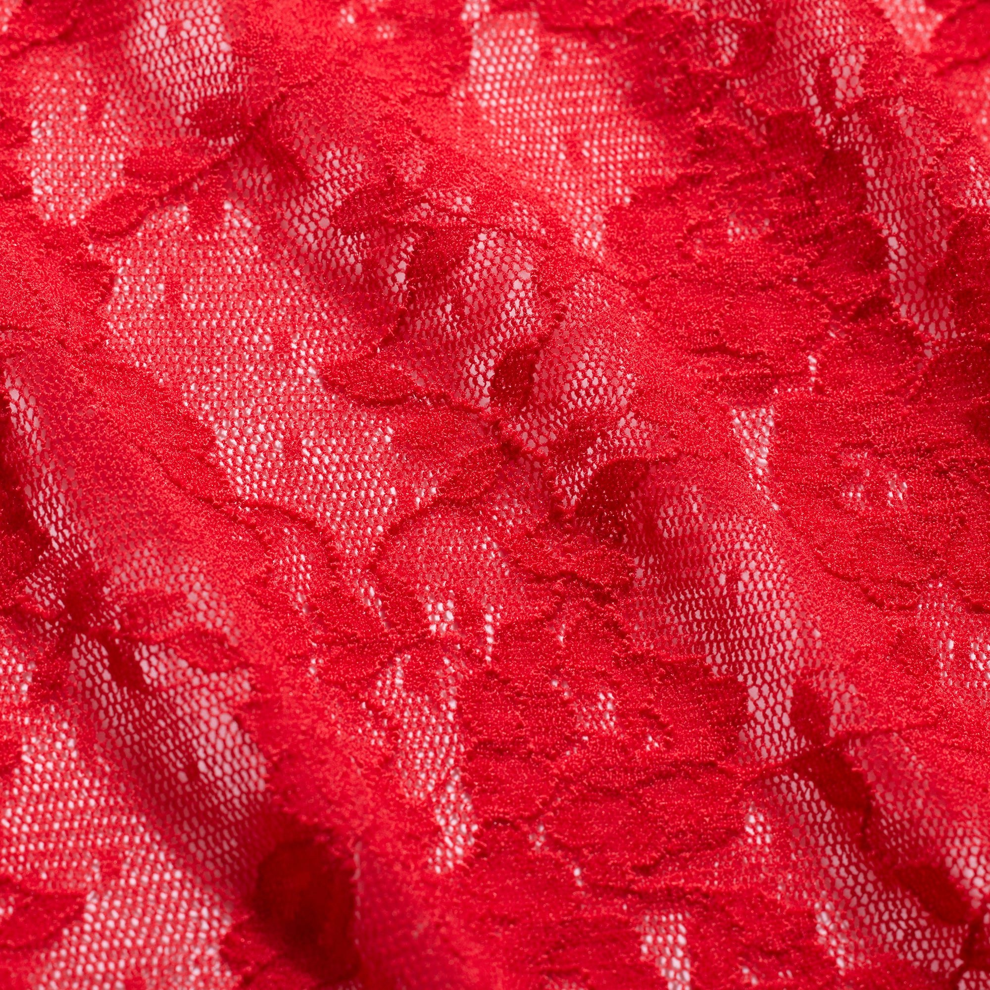 STRETCH LACE TRIANGLE CAMI AND SHORT SET | RED ADDITIONAL FABRIC DETAILS