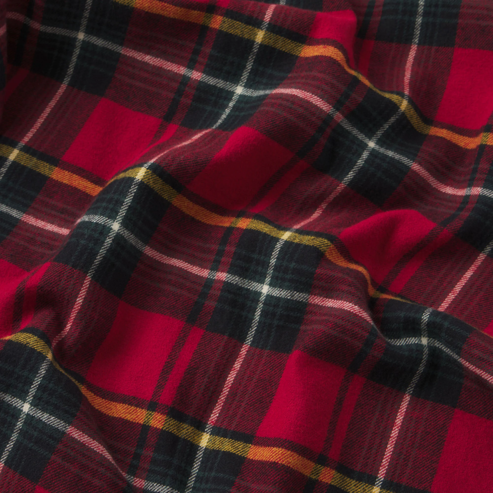 FLANNEL SLEEP MENS SLEEP SET | RED HOLIDAY PLAID ADDITIONAL FABRIC DETAILS