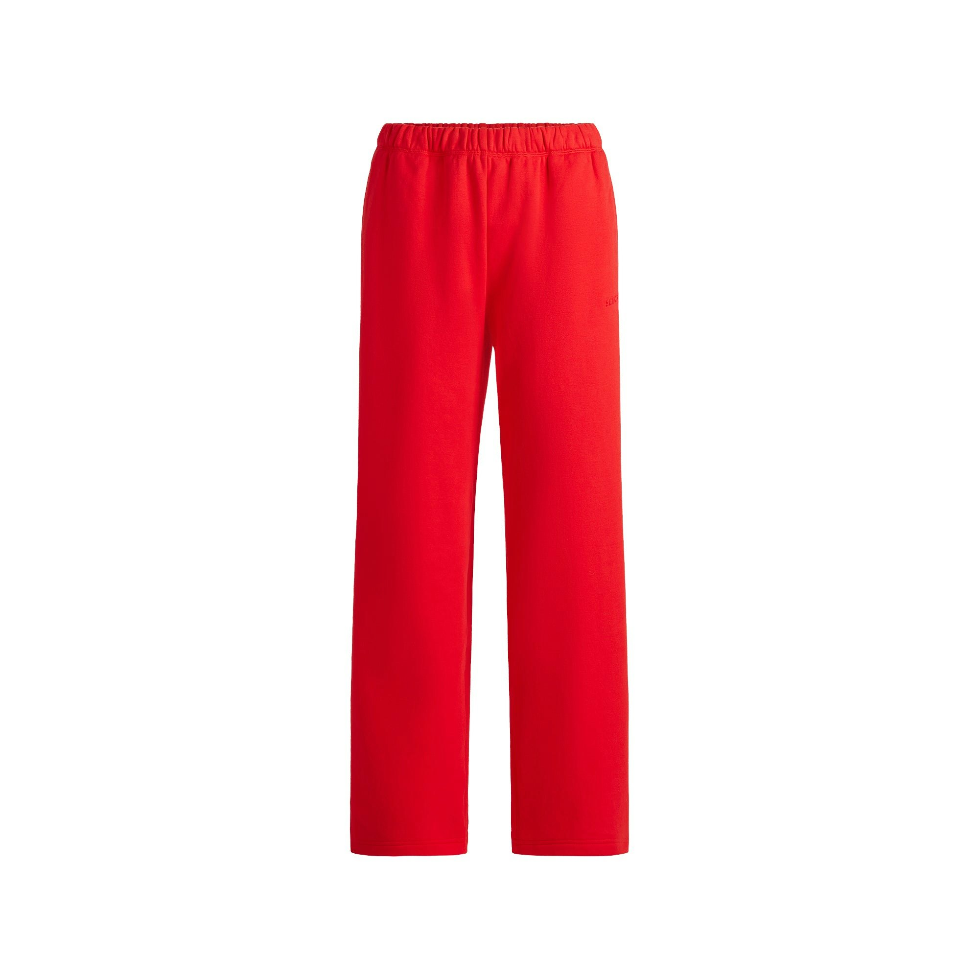 COTTON FLEECE CLASSIC STRAIGHT LEG PANT | RUBY FLAT ON A WHITE BACKGROUND | FLT