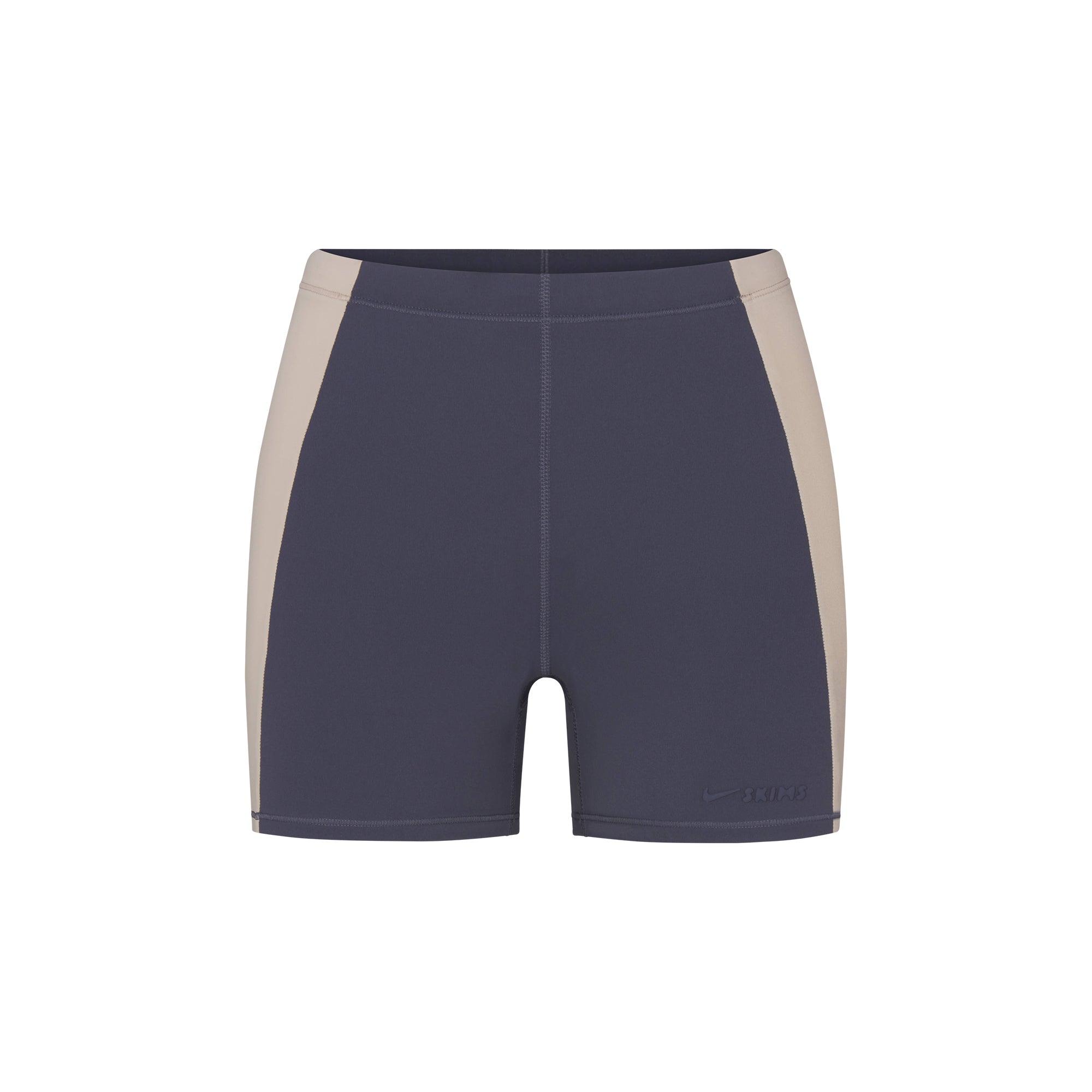 NikeSKIMS MATTE AND SHINE DRAWCORD 2" SHORT | DEEP ROYAL/STONE FLAT ON A WHITE BACKGROUND | FLT