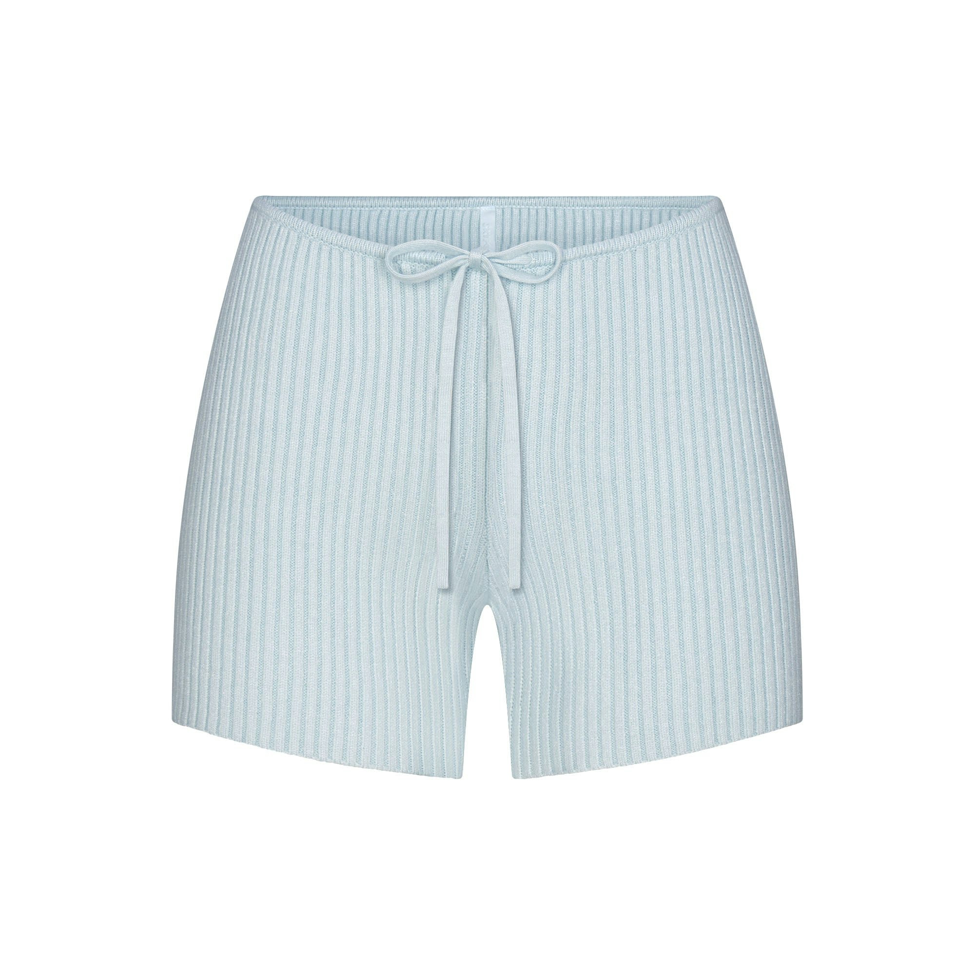 CABLE KNIT FOLDOVER SHORT | CLOUD (SHORTS) FLAT ON A WHITE BACKGROUND | FLT