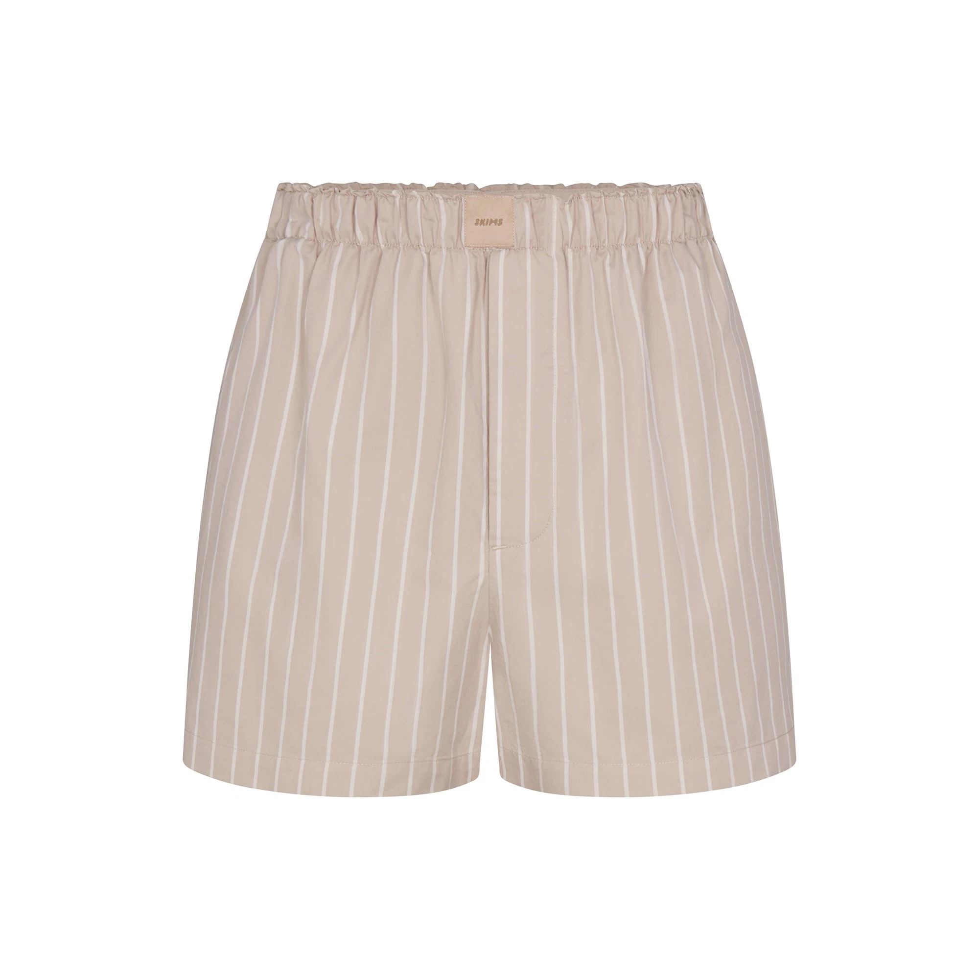COTTON POPLIN BOXER | STONE STRIPE (BOXERS) FLAT ON A WHITE BACKGROUND | FLT