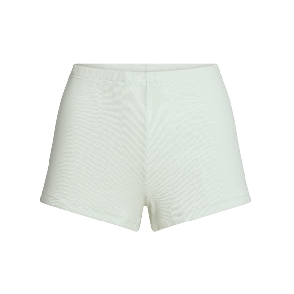COTTON RIB LOOSE SHORT | SPEARMINT FLAT ON A WHITE BACKGROUND | FLT