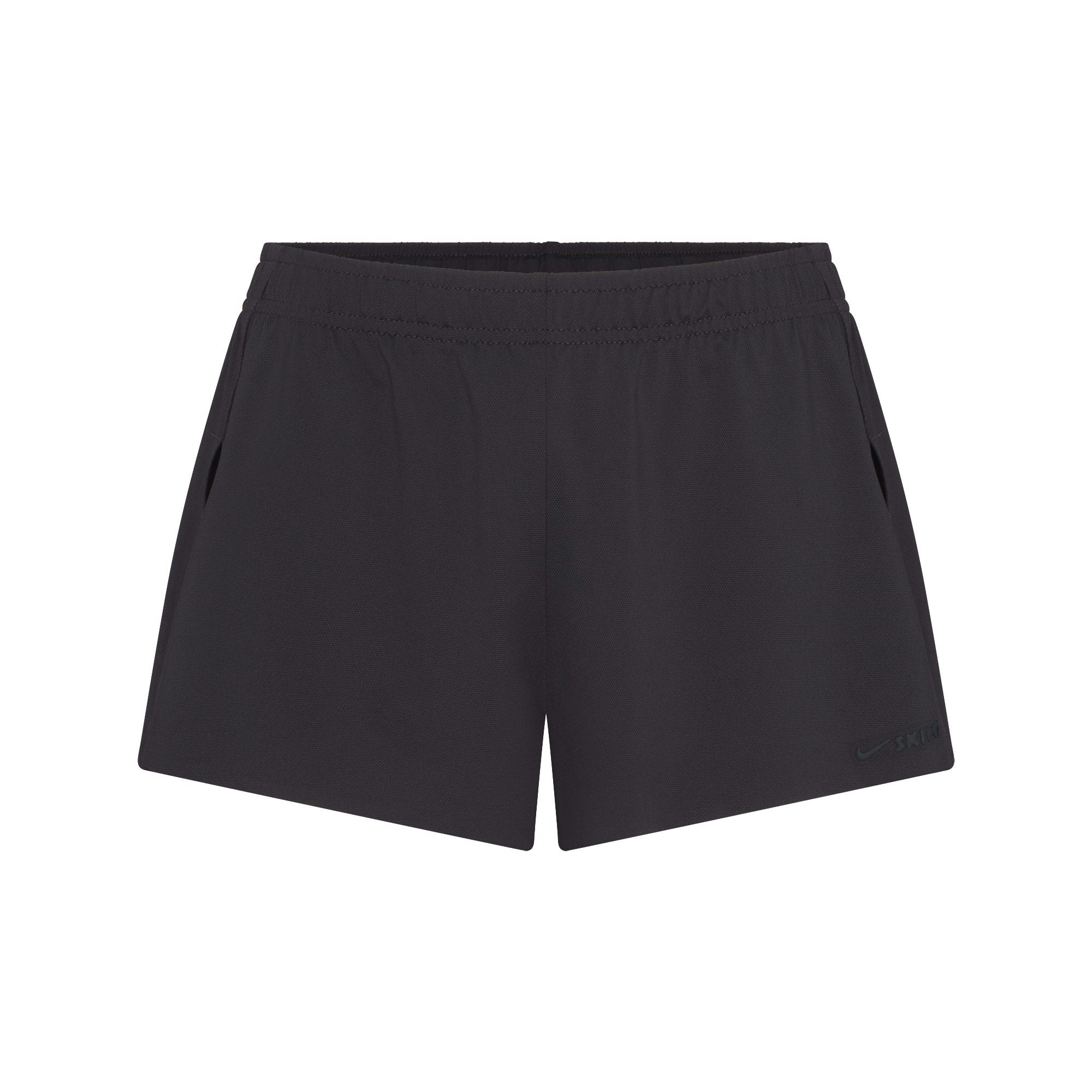 NikeSKIMS AIRY MINI SHORT | OBSIDIAN FLAT ON A WHITE BACKGROUND | FLT