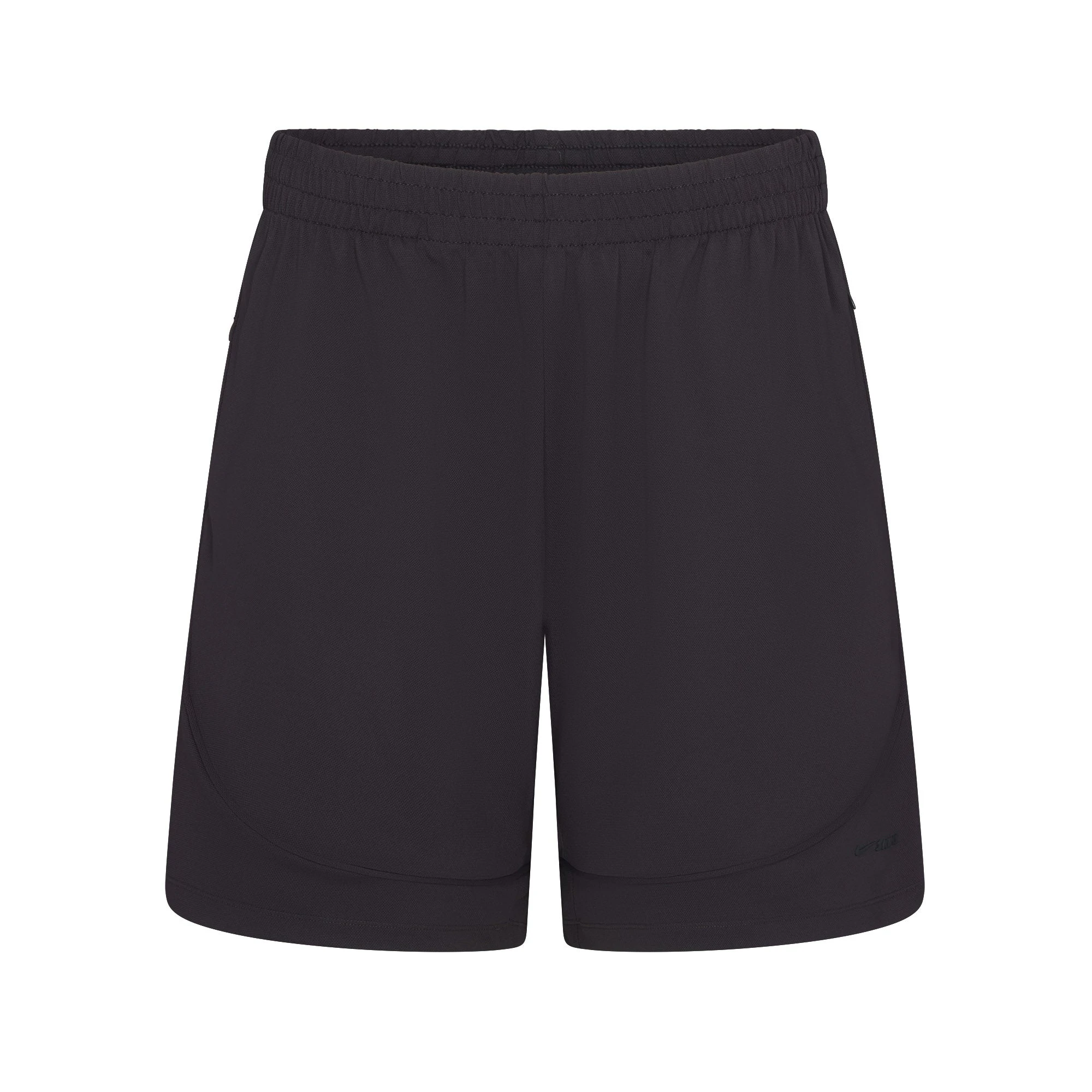 NikeSKIMS AIRY RELAXED SHORT | OBSIDIAN FLAT ON A WHITE BACKGROUND | FLT