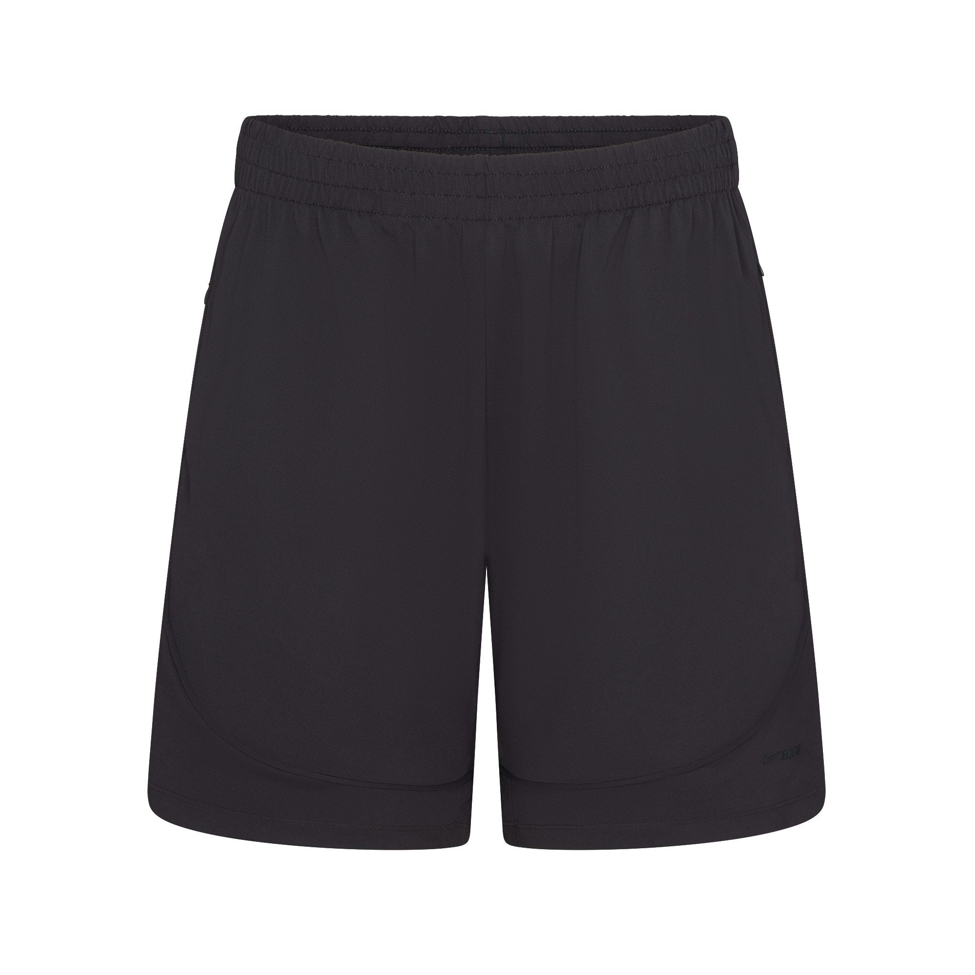 NikeSKIMS AIRY RELAXED SHORT | OBSIDIAN FLAT ON A WHITE BACKGROUND | FLT