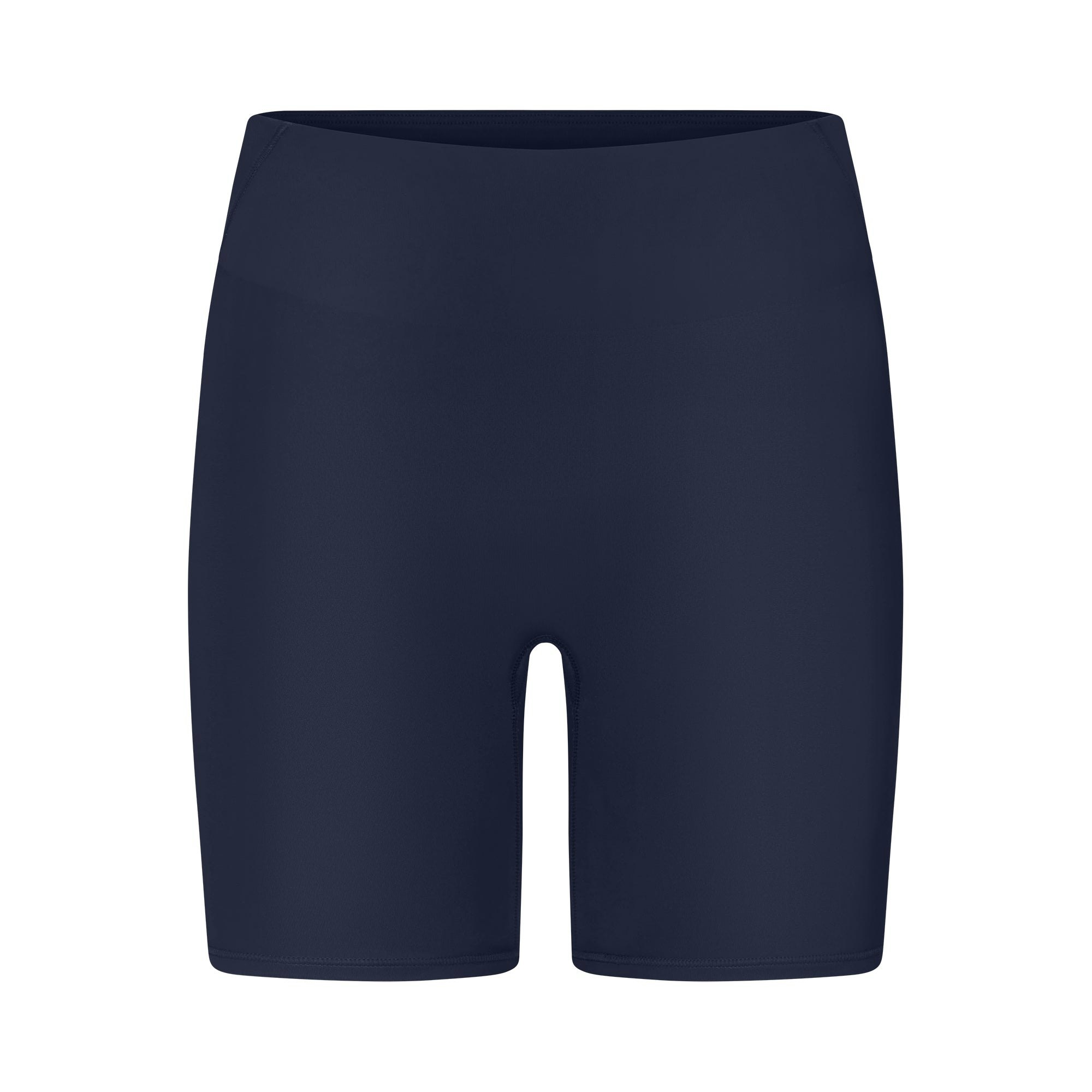 NikeSKIMS SHINE BONDED WAIST 5" BIKER SHORT | NAVY FLAT ON A WHITE BACKGROUND | FLT