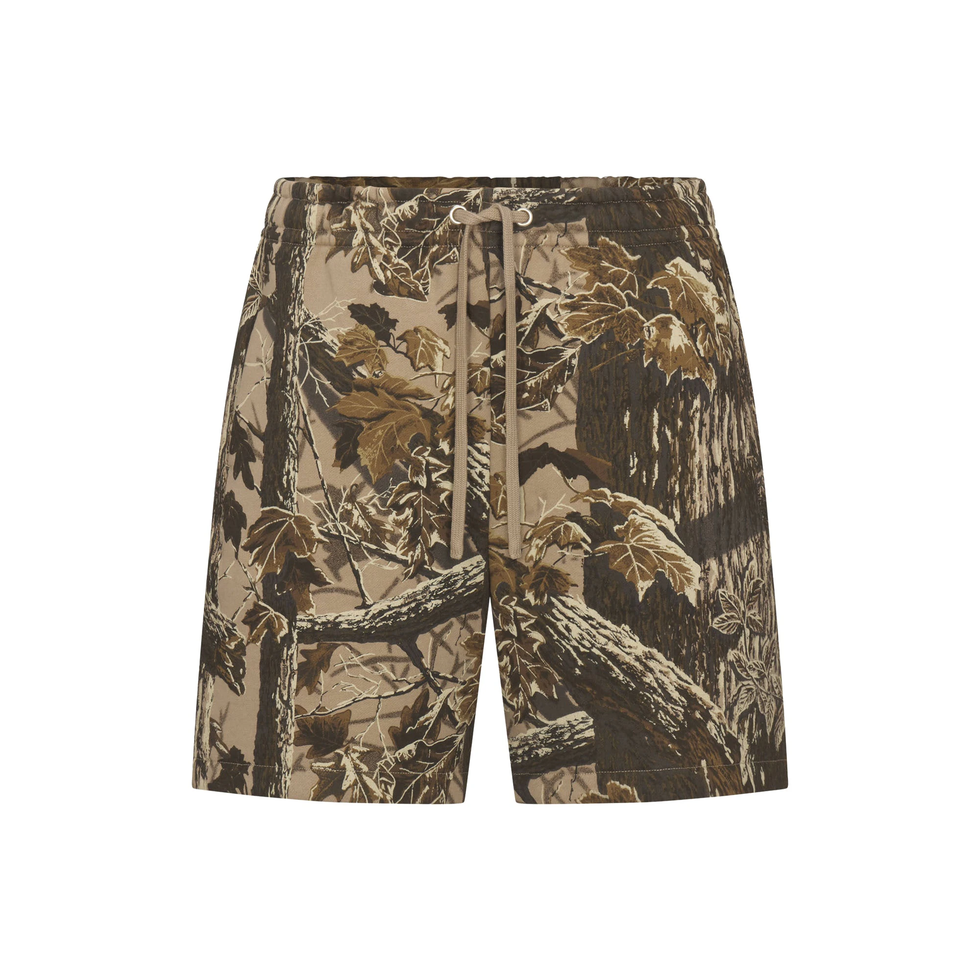 HEAVY FLEECE MENS RELAXED SHORT | REALTREE CAMO PRINT FLAT ON A WHITE BACKGROUND | FLT