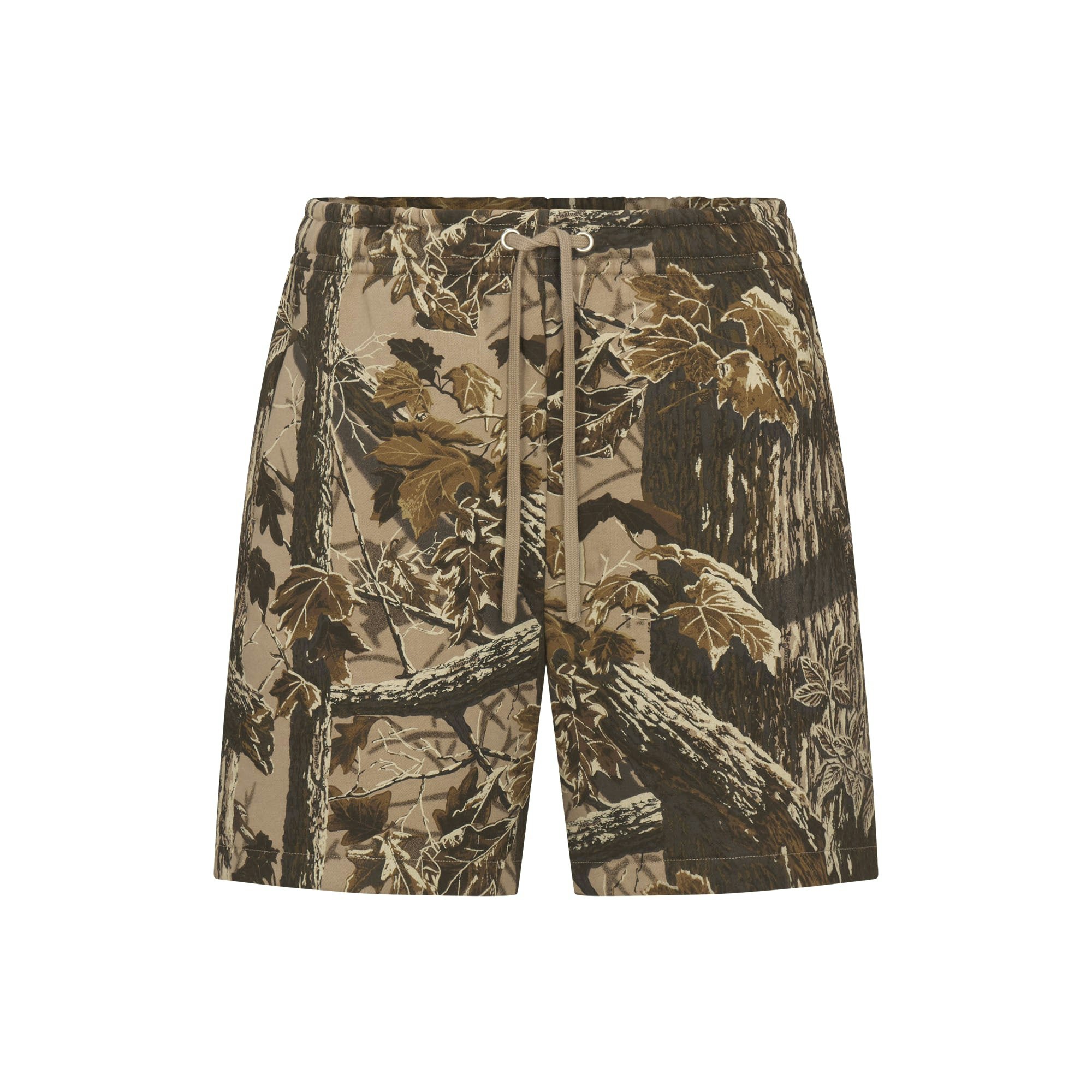 HEAVY FLEECE MENS RELAXED SHORT | REALTREE CAMO PRINT FLAT ON A WHITE BACKGROUND | FLT