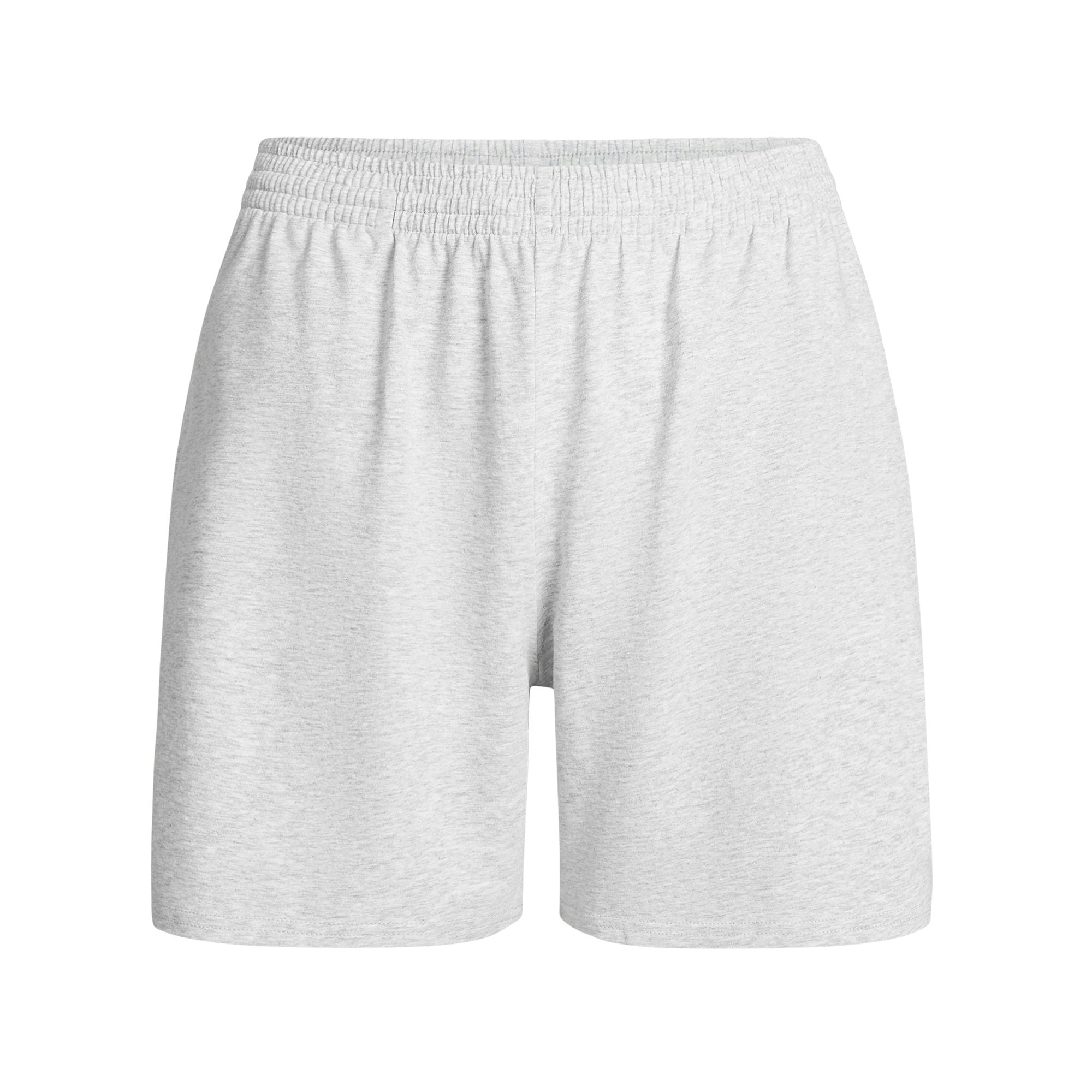 COTTON JERSEY CLASSIC SHORT | LIGHT HEATHER GREY FLAT ON A WHITE BACKGROUND | FLT