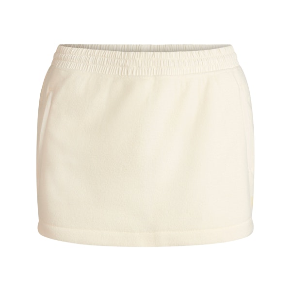 OUTDOOR FLEECE MINI SKIRT | ECRU FLAT ON A WHITE BACKGROUND | FLT
