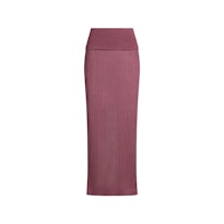 SHEER KNIT FOLDOVER LONG SKIRT