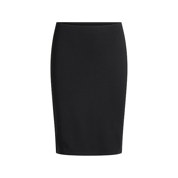 SMOOTH LAYERS MIDI SKIRT | OBSIDIAN FLAT ON A WHITE BACKGROUND | FLT