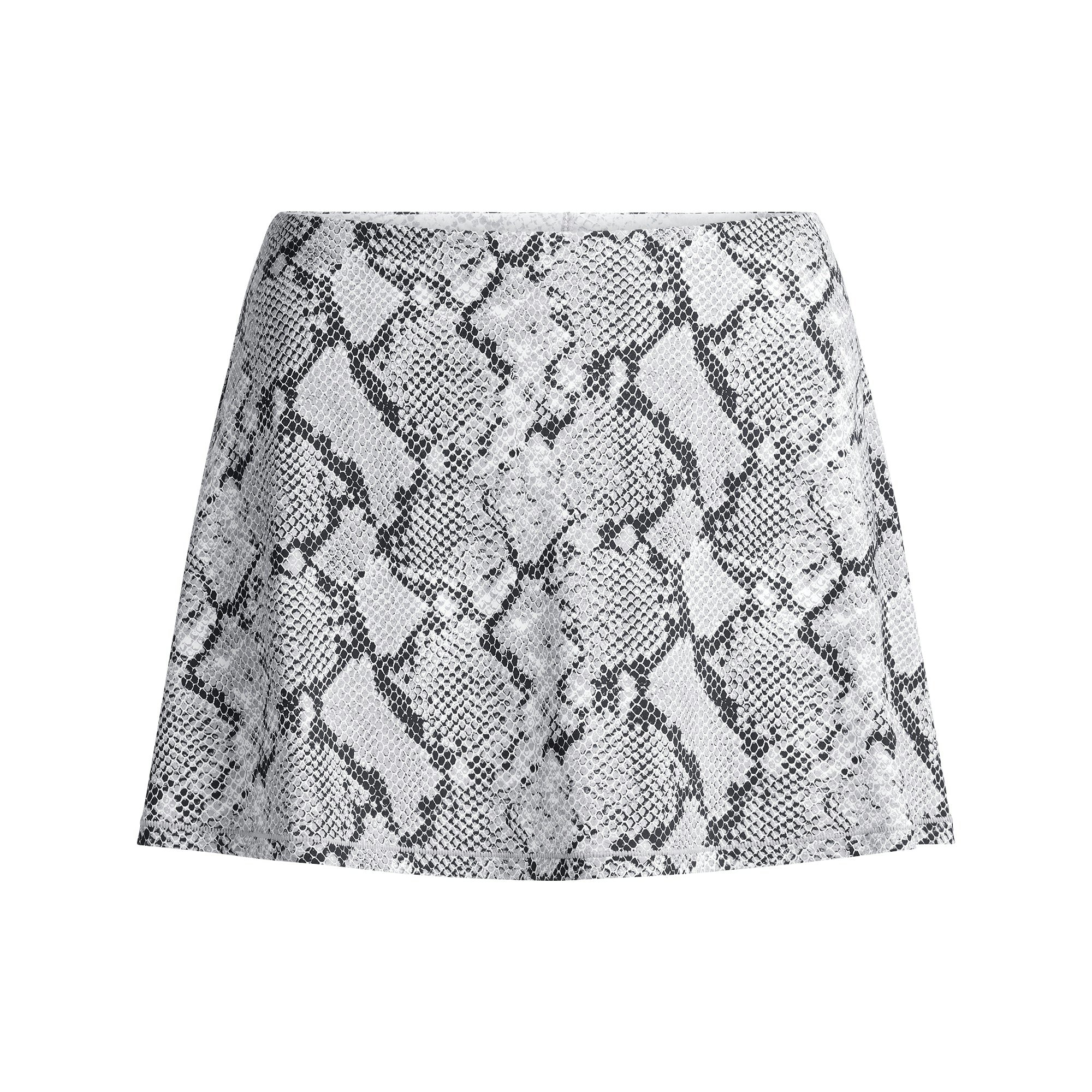 CLING MATTE SKORT | CHROME SNAKESKIN PRINT FLAT ON A WHITE BACKGROUND | FLT