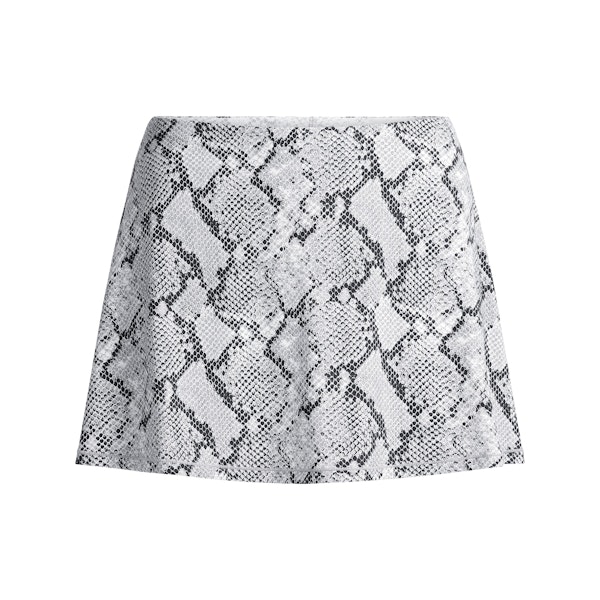 CLING MATTE SKORT | CHROME SNAKESKIN PRINT FLAT ON A WHITE BACKGROUND | FLT