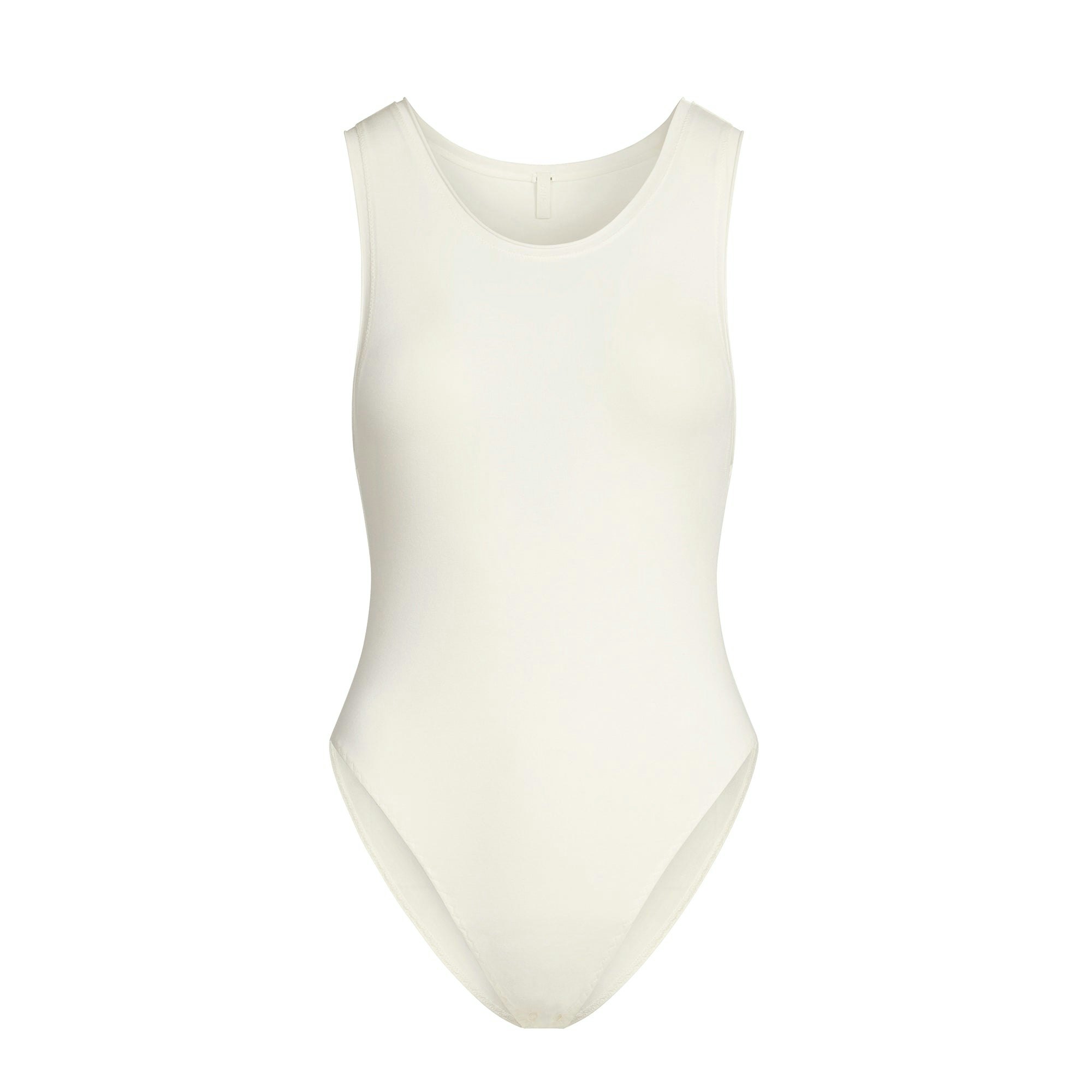 COTTON JERSEY TANK BODYSUIT | MARBLE FLAT ON A WHITE BACKGROUND | FLT