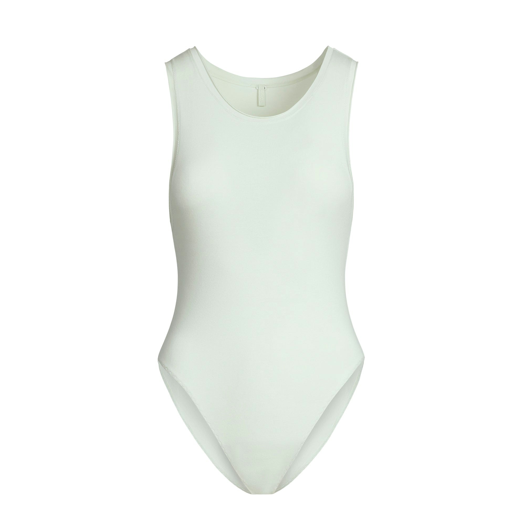 COTTON JERSEY TANK BODYSUIT | SPEARMINT FLAT ON A WHITE BACKGROUND | FLT