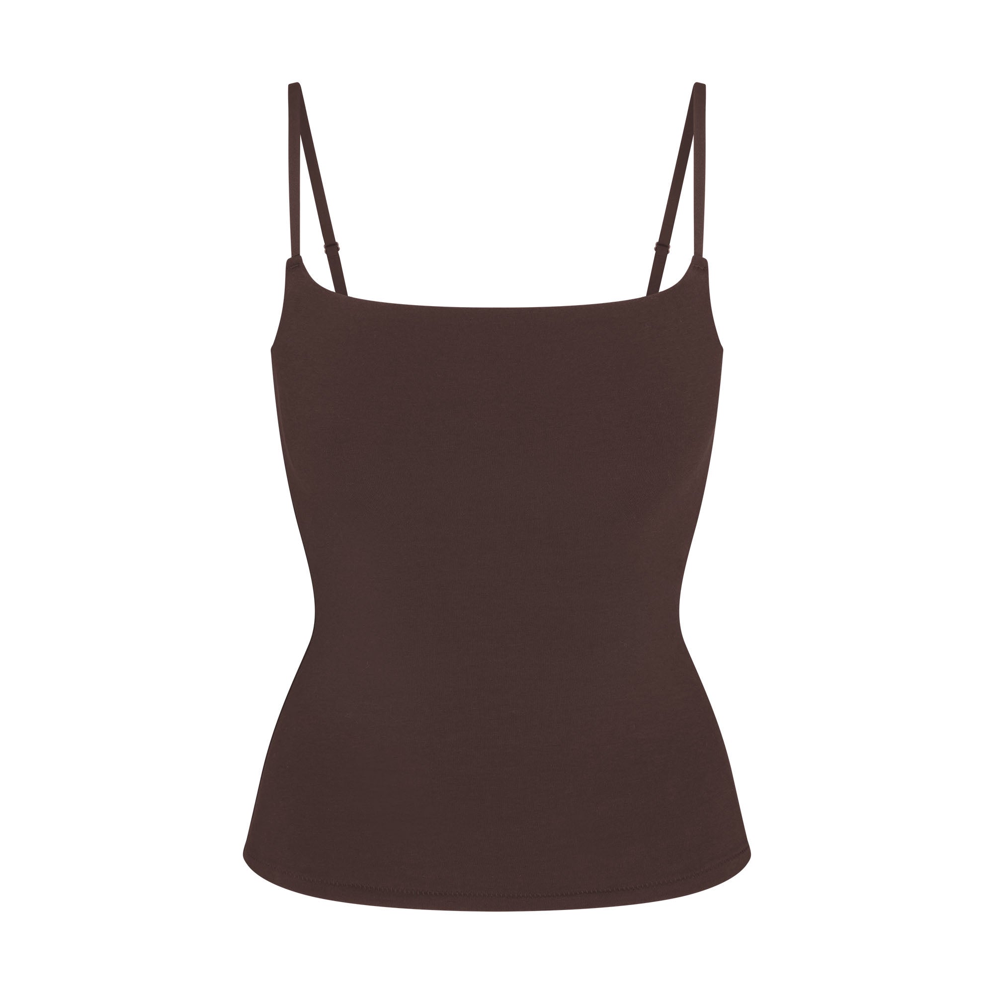 COTTON JERSEY CAMI | ESPRESSO FLAT ON A WHITE BACKGROUND | FLT