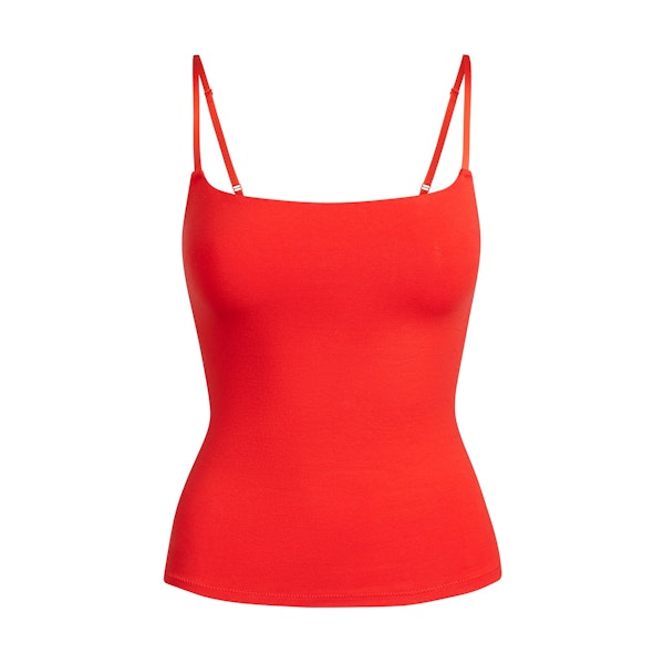 COTTON JERSEY CAMI | RUBY FLAT ON A WHITE BACKGROUND | FLT