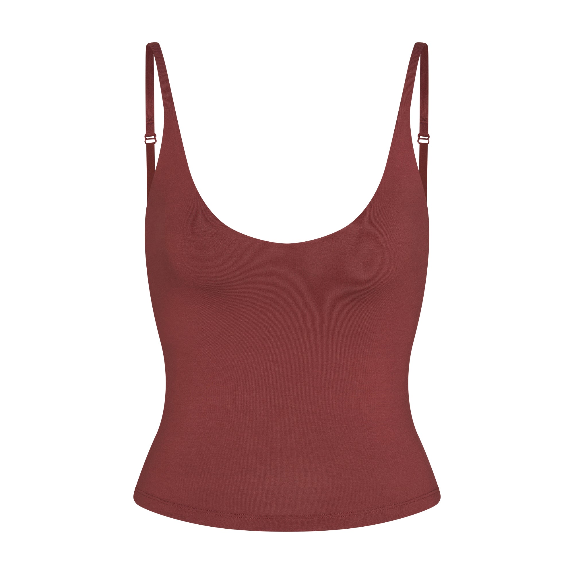 SMOOTH LAYERS SCOOP NECK CAMI | HENNA LAYS FLAT ON A WHITE BACKGROUND | FLT