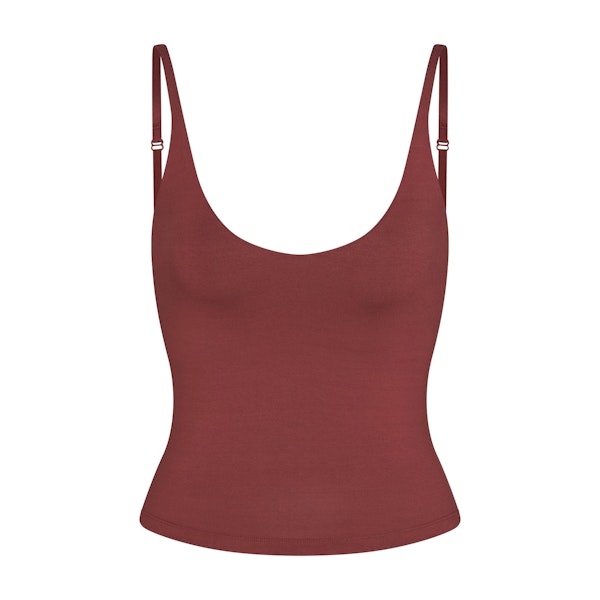 SMOOTH LAYERS SCOOP NECK CAMI | HENNA LAYS FLAT ON A WHITE BACKGROUND | FLT