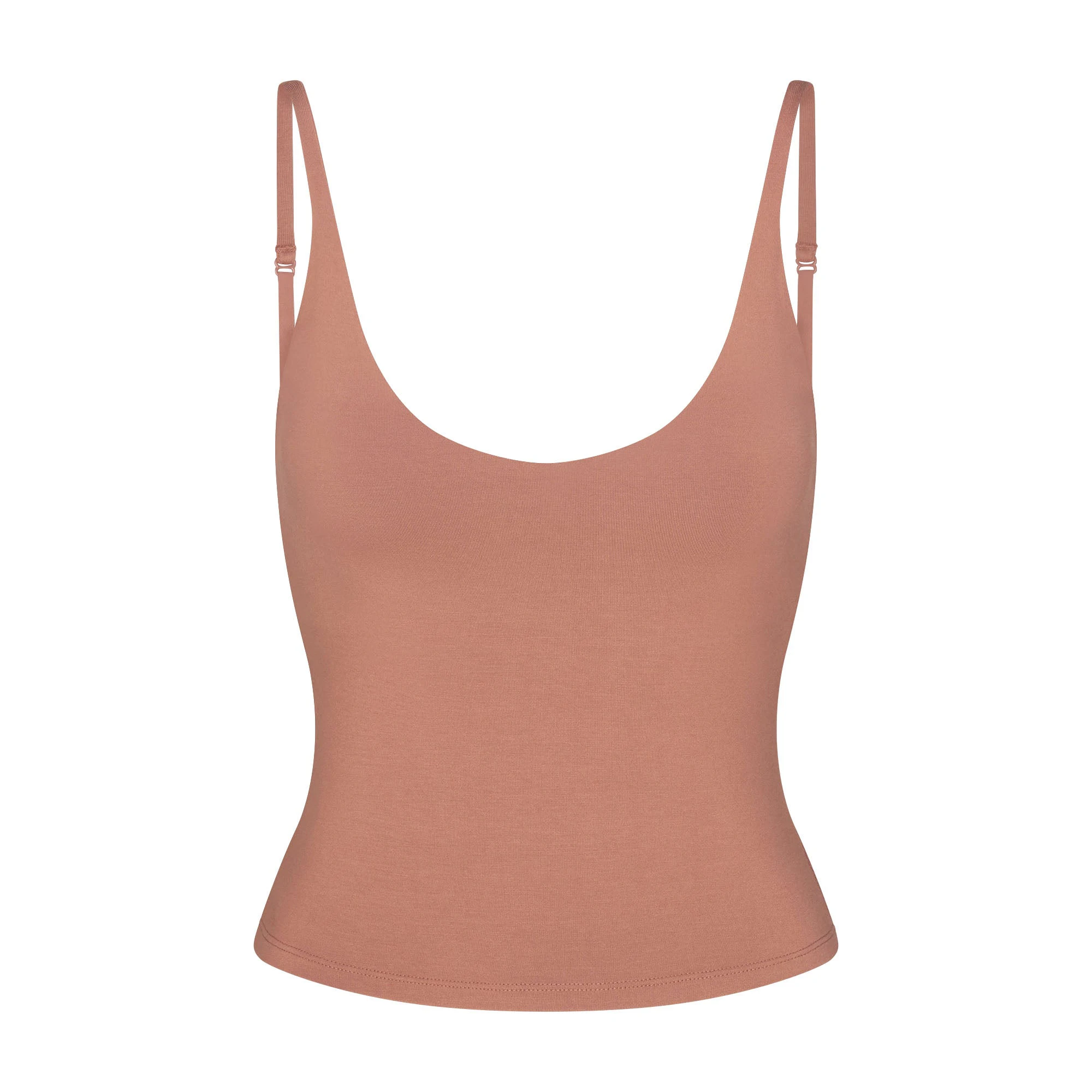 SMOOTH LAYERS SCOOP NECK CAMI | NUTMEG FLAT ON A WHITE BACKGROUND | FLT