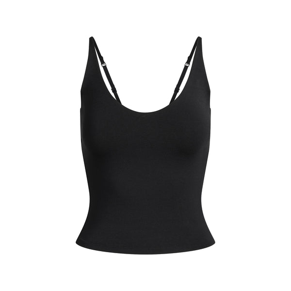 SOFT LOUNGE LACE TANK WITH BRALETTE | ONYX