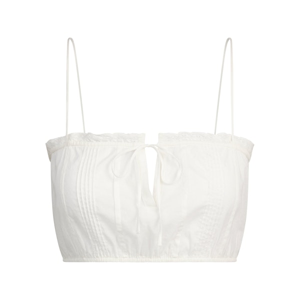 COTTON VOILE SUPER CROPPED CAMI | MARBLE FLAT ON A WHITE BACKGROUND | FLT
