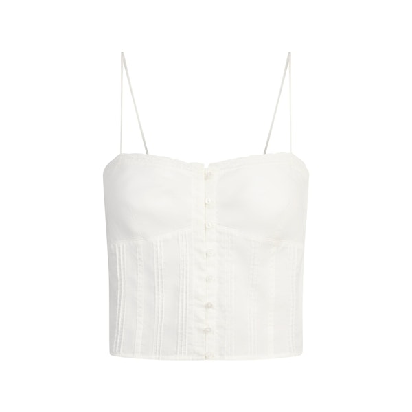 COTTON VOILE CROPPED CAMI | MARBLE FLAT ON A WHITE BACKGROUND | FLT