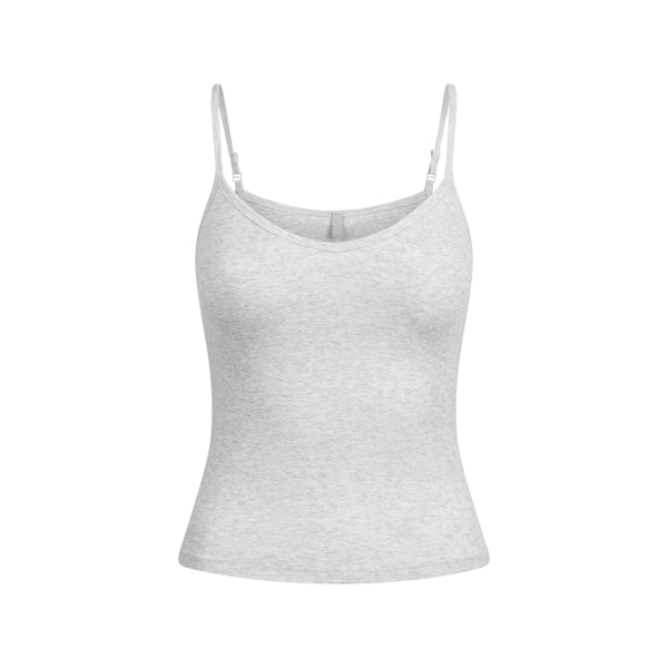 ULTRA LIGHT JERSEY CAMI | LIGHT HEATHER GREY FLAT ON A WHITE BACKGROUND @ | FLT