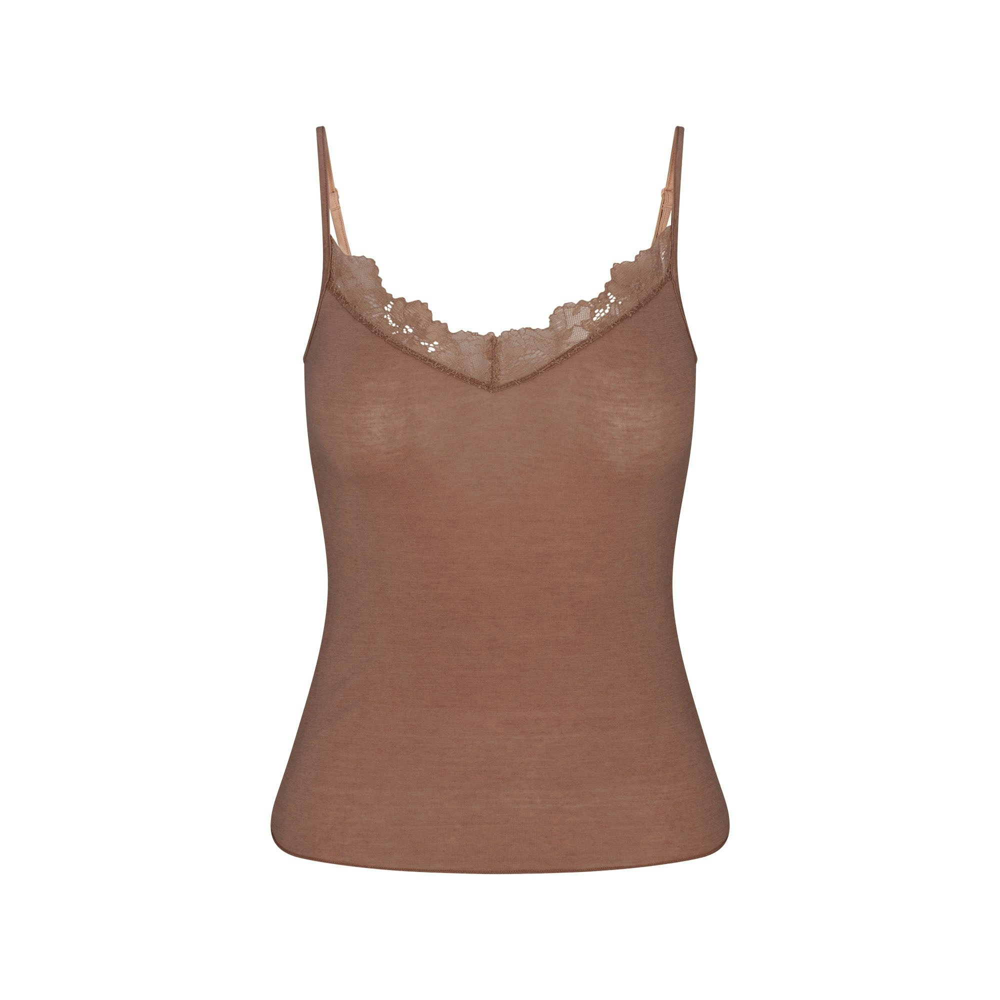 SHEER MODAL LACE CAMI | SIENNA FLAT ON A WHITE BACKGROUND | FLT