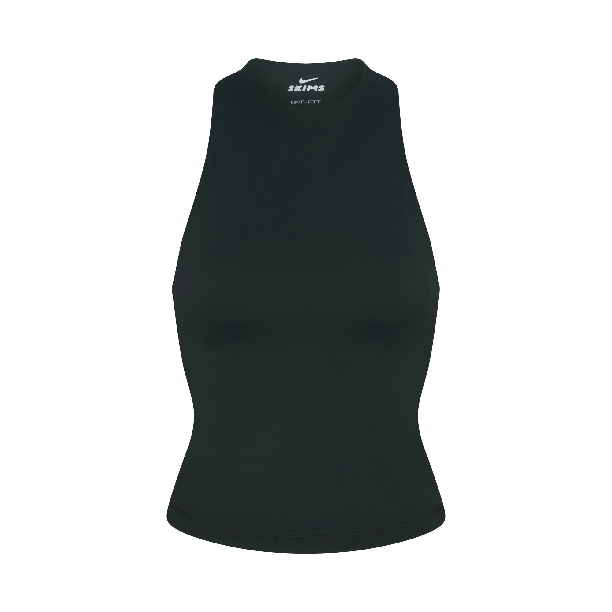 NikeSKIMS MATTE MOCK NECK RACER TANK | DARK TEAL FLAT ON A WHITE BACKGROUND | FLT