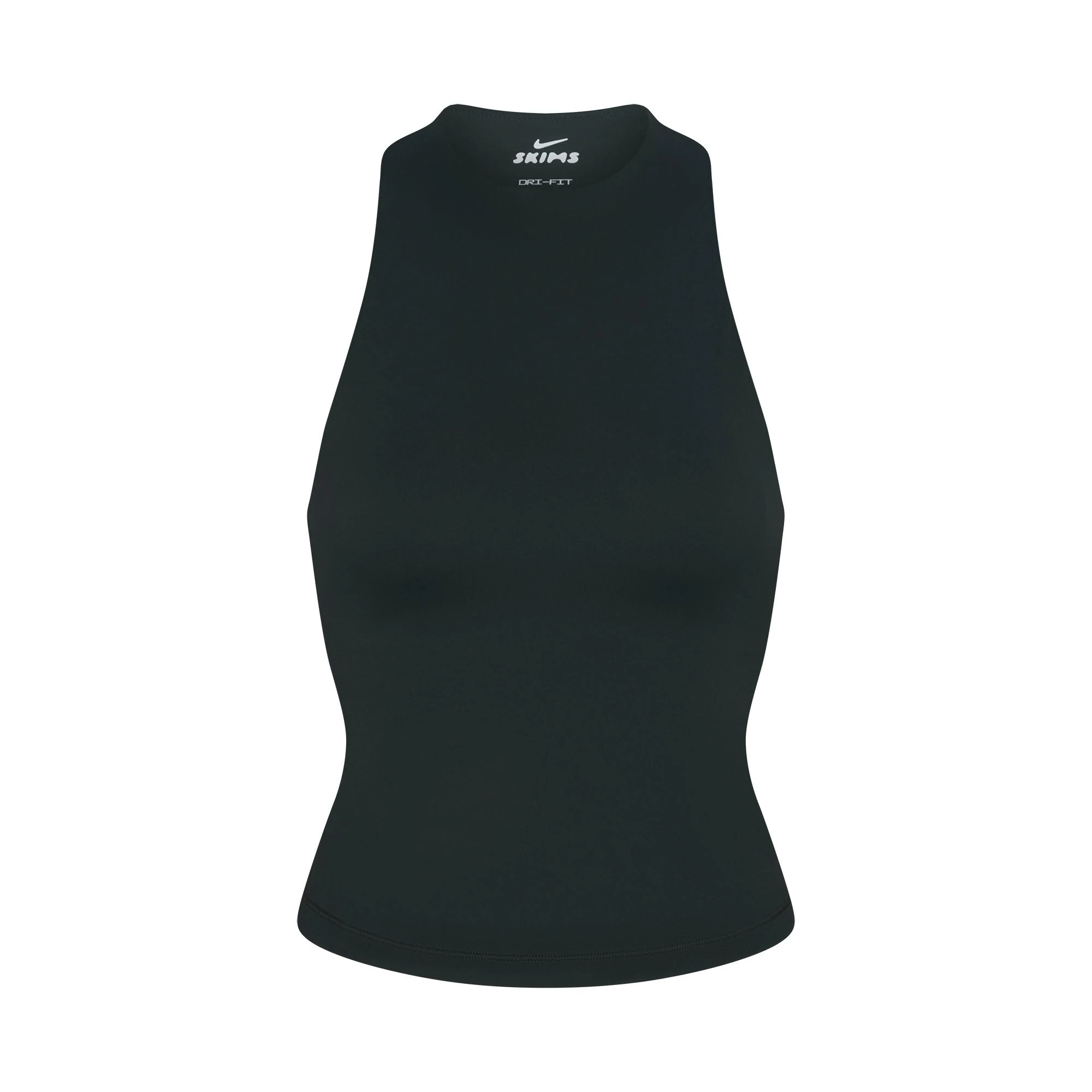 NikeSKIMS MATTE MOCK NECK RACER TANK | DARK TEAL FLAT ON A WHITE BACKGROUND | FLT