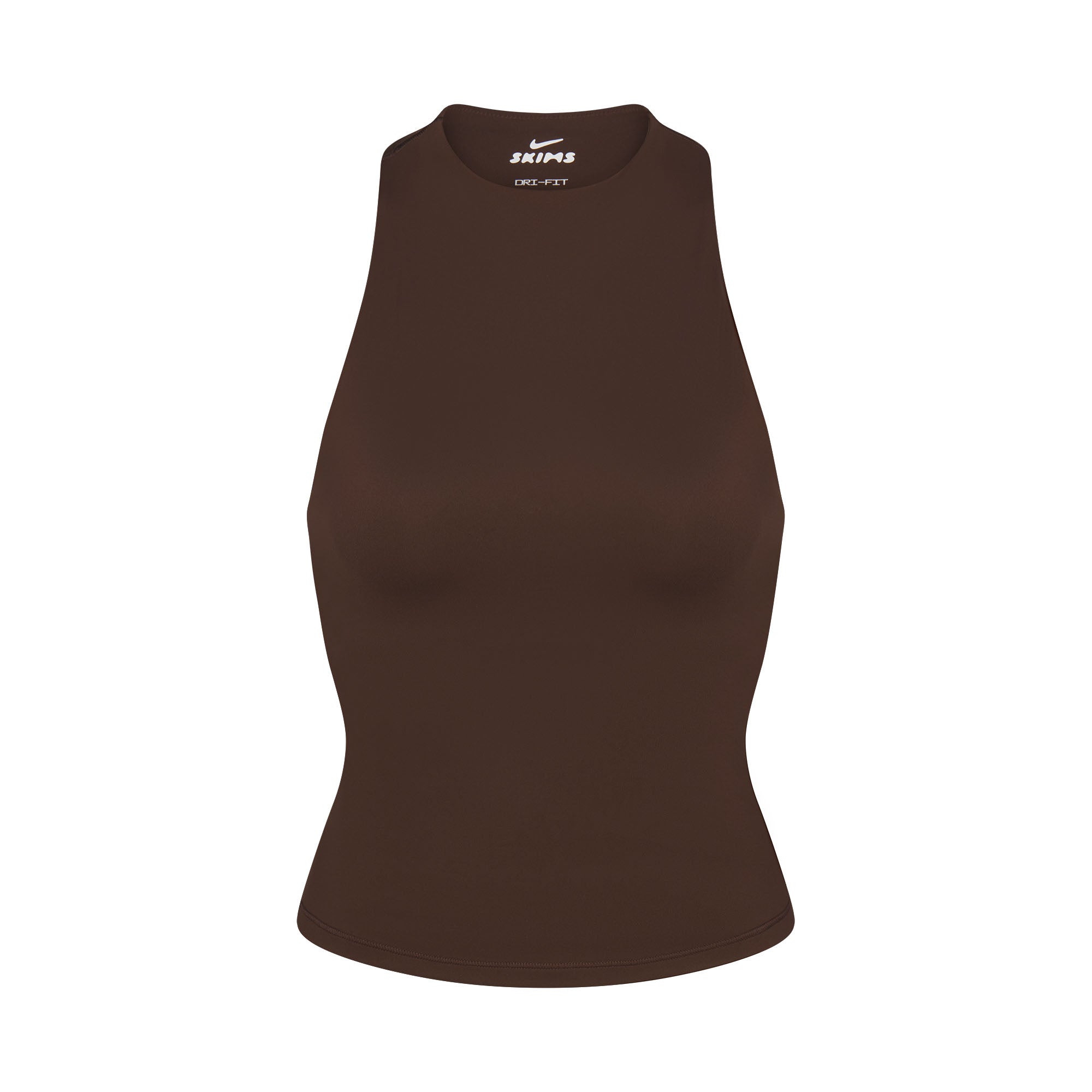 NikeSKIMS MATTE MOCK NECK RACER TANK | DARK SEPIA