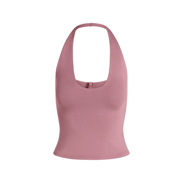SMOOTH LAYERS HALTER TOP | REDWOOD FLAT ON A WHITE BACKGROUND | FLT