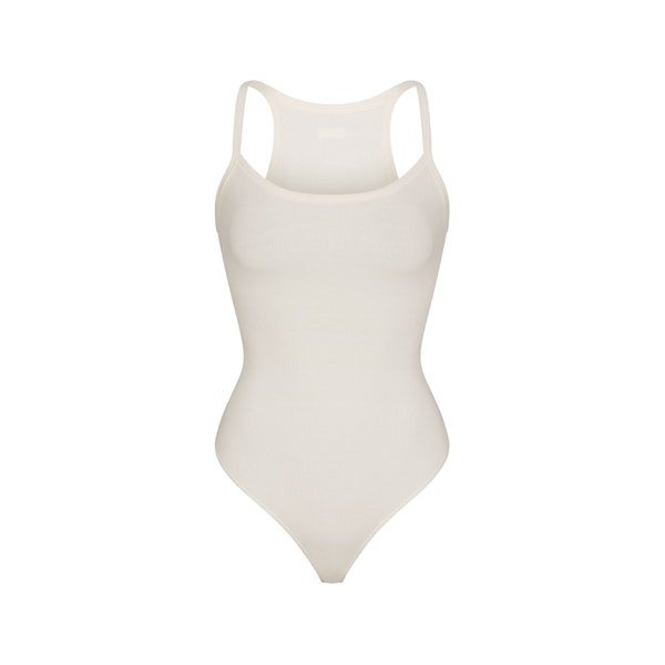 COTTON RIB CAMI BODYSUIT | MARBLE (BODYSUITS, BODYSUITS) FLAT ON A WHITE BACKGROUND | FLT