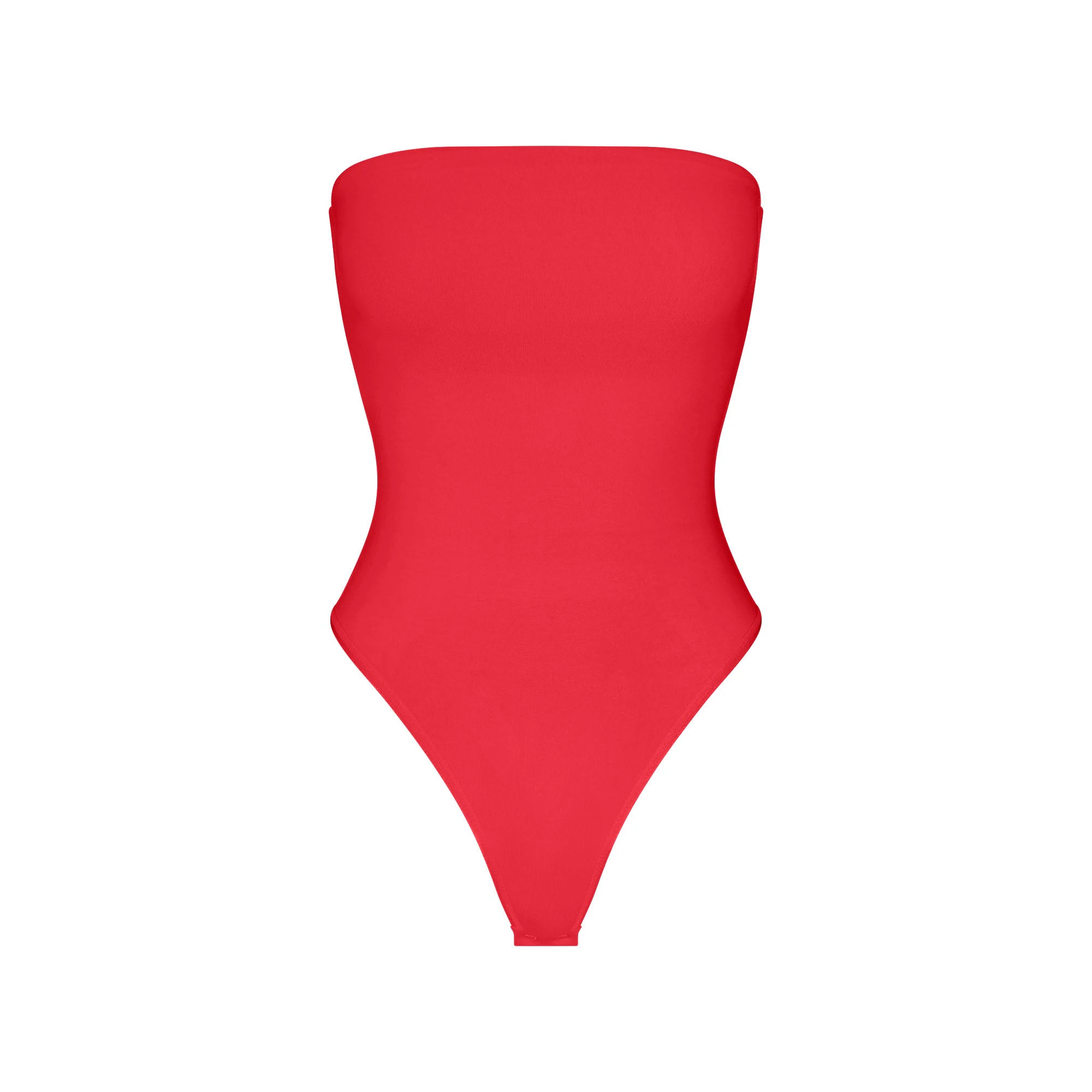 SMOOTH LAYERS STRAPLESS BODYSUIT | CARMINE FLAT ON A WHITE BACKGROUND | FLT