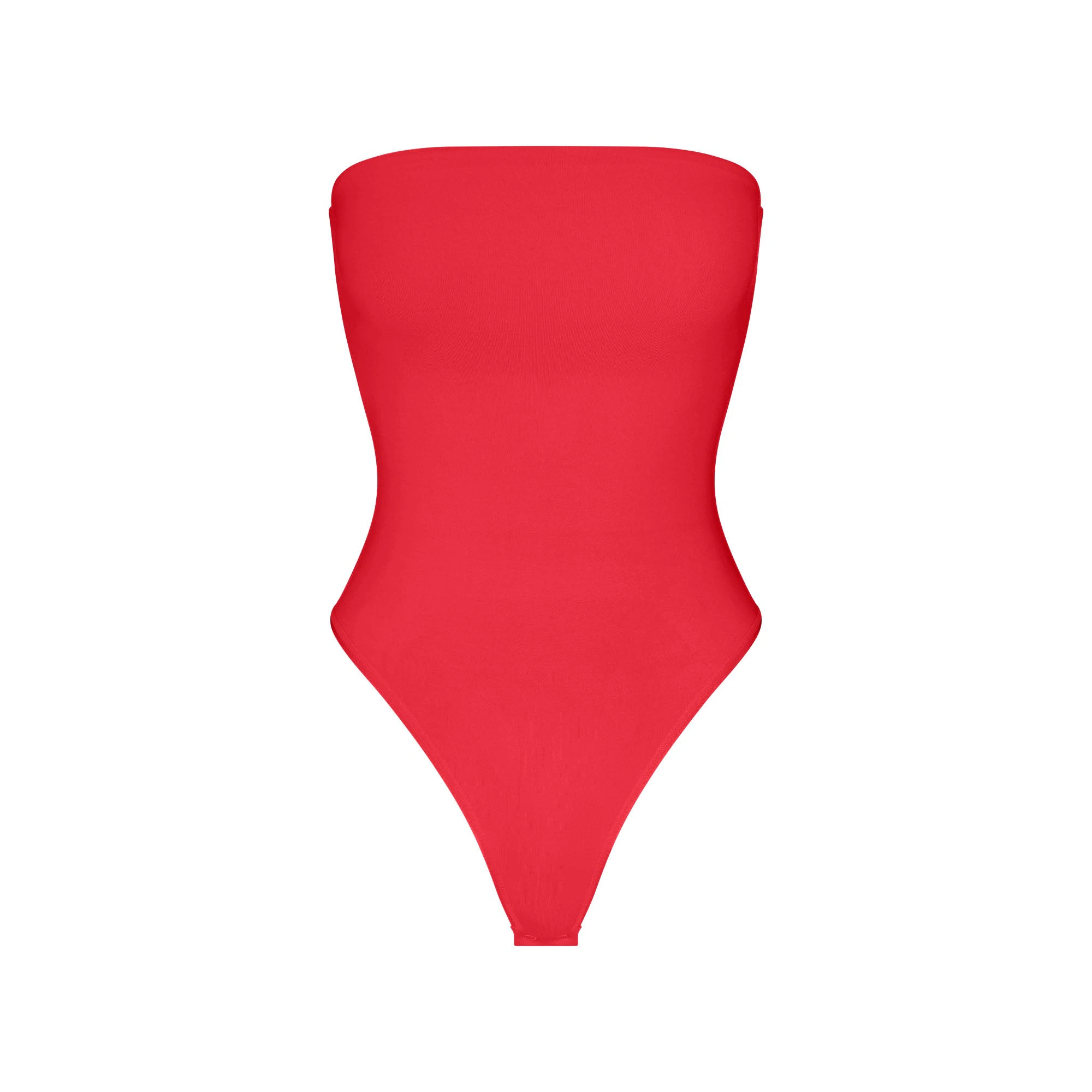 SMOOTH LAYERS STRAPLESS BODYSUIT | CARMINE FLAT ON A WHITE BACKGROUND | FLT
