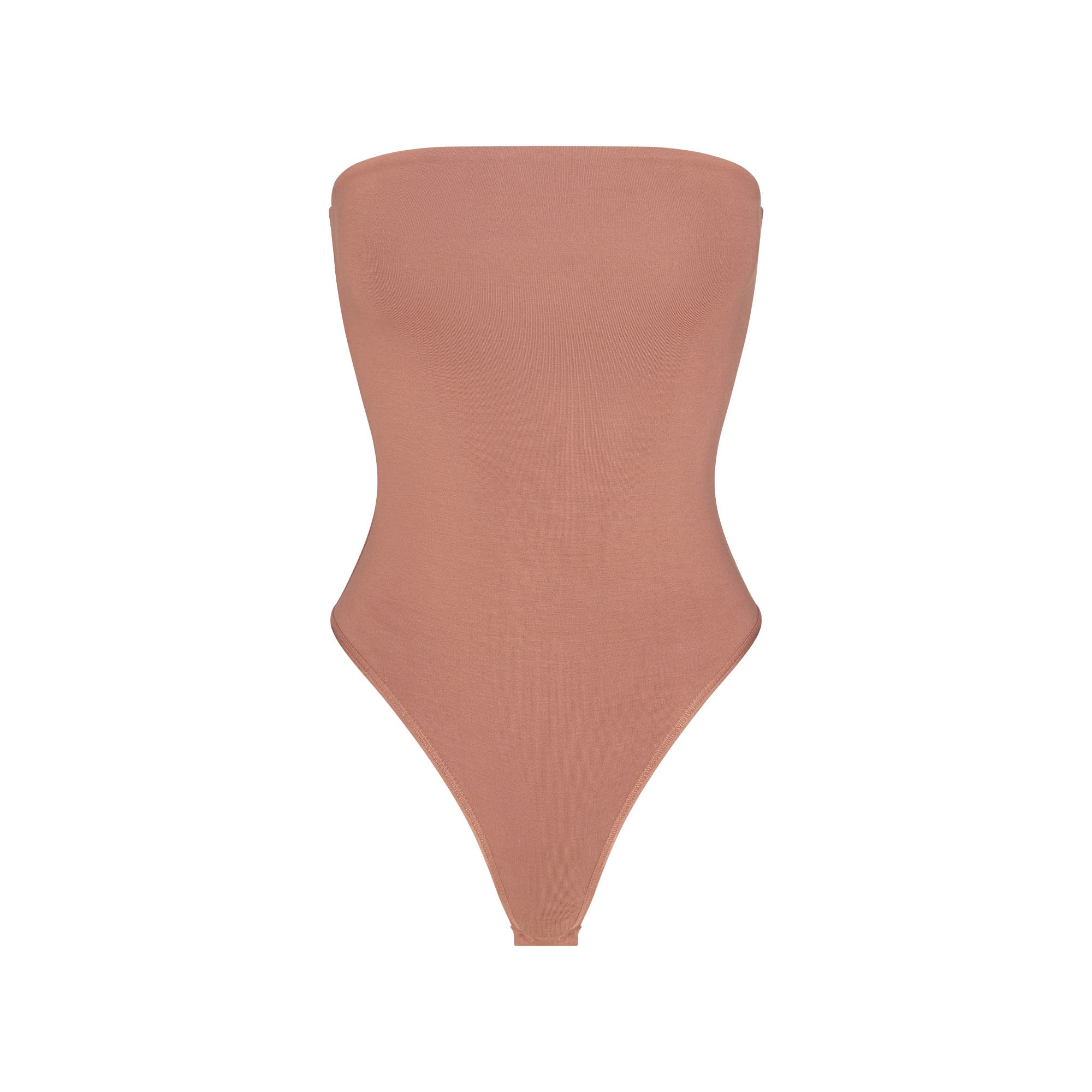SMOOTH LAYERS STRAPLESS BODYSUIT | NUTMEG FLAT ON A WHITE BACKGROUND | FLT