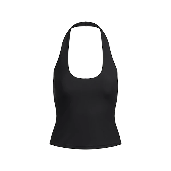 CLING MATTE HALTER TOP | OBSIDIAN FLAT ON A WHITE BACKGROUND | FLT
