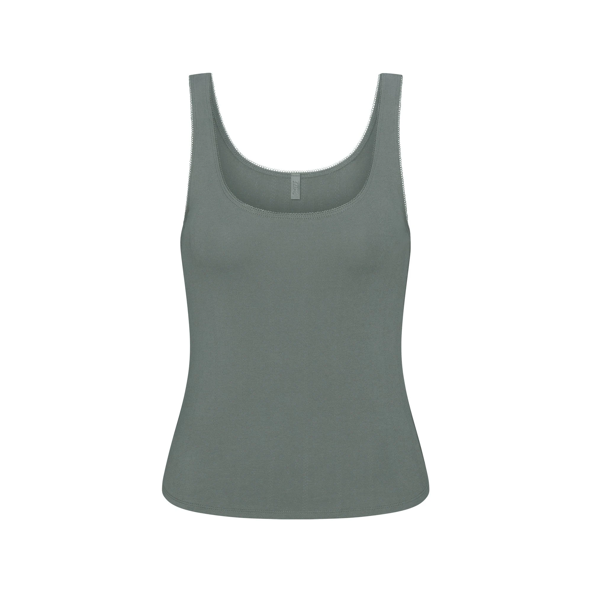 DROP NEEDLE POINTELLE LONG TANK | MAGNET FLAT ON A WHITE BACKGROUND | FLT