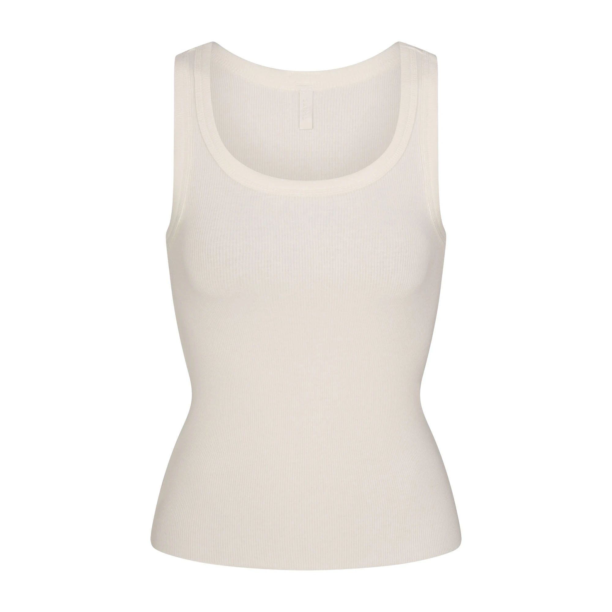 COTTON RIB SCOOP NECK TANK | MARBLE FLAT ON A WHITE BACKGROUND | FLT
