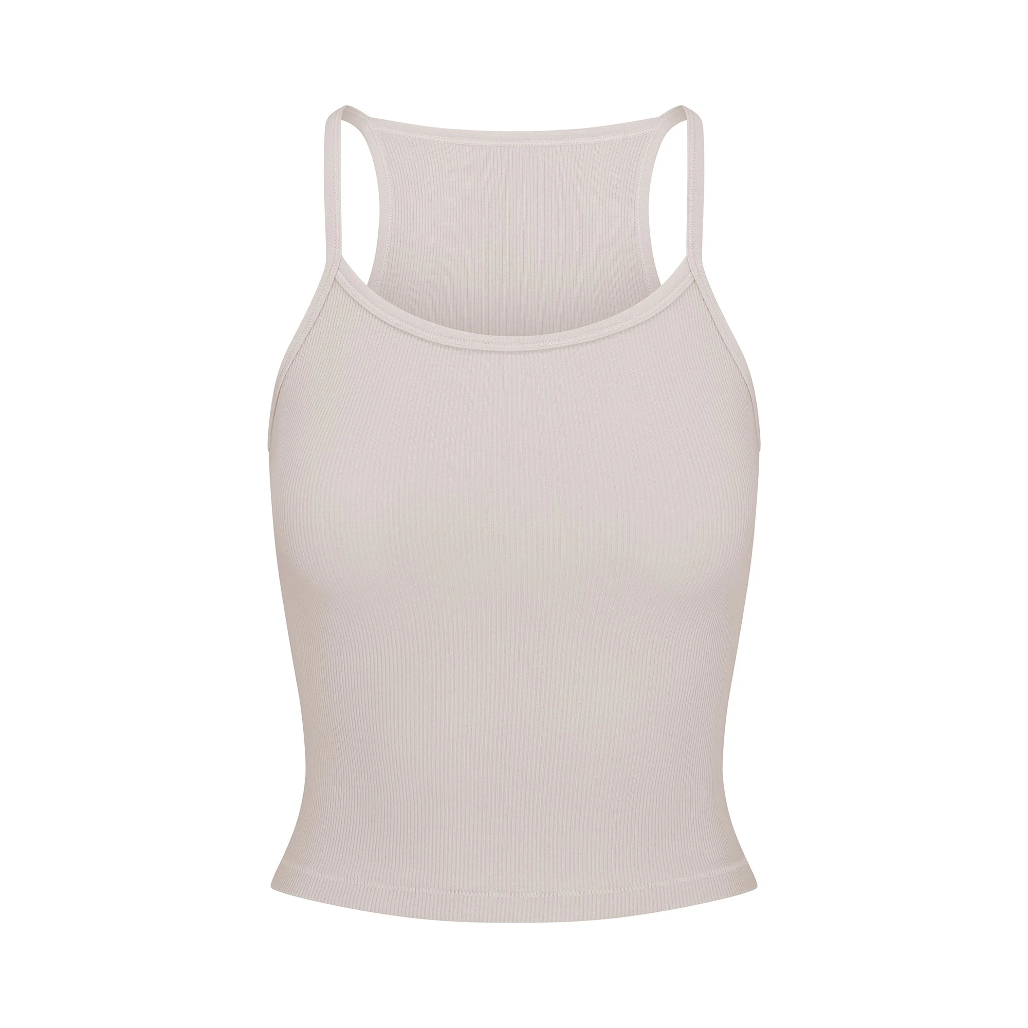 COTTON RIB CAMI | STONE(TANKS, TOPS) FLAT ON A WHITE BACKGROUND | FLT