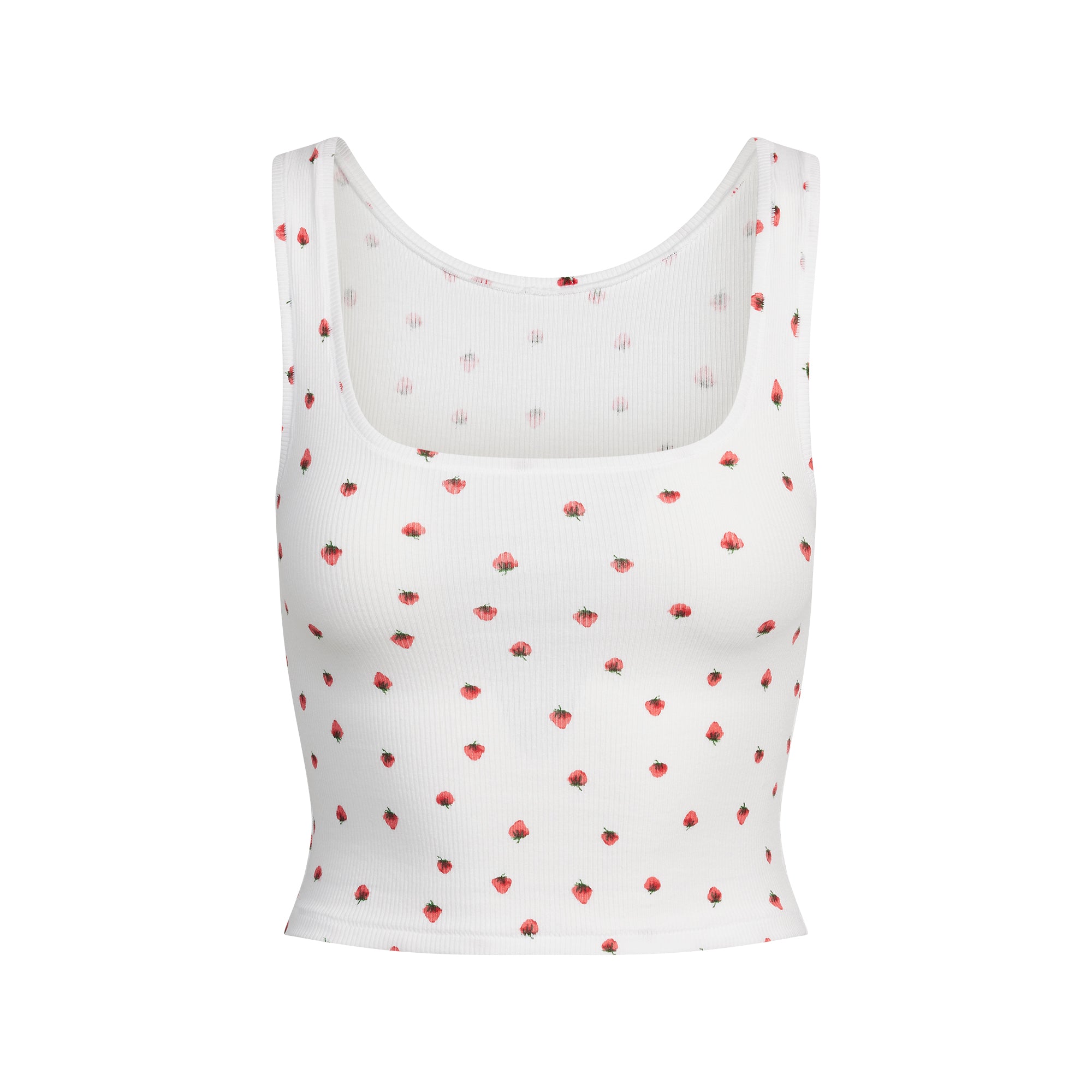 COTTON RIB TANK | SNOW STRAWBERRY PRINT
