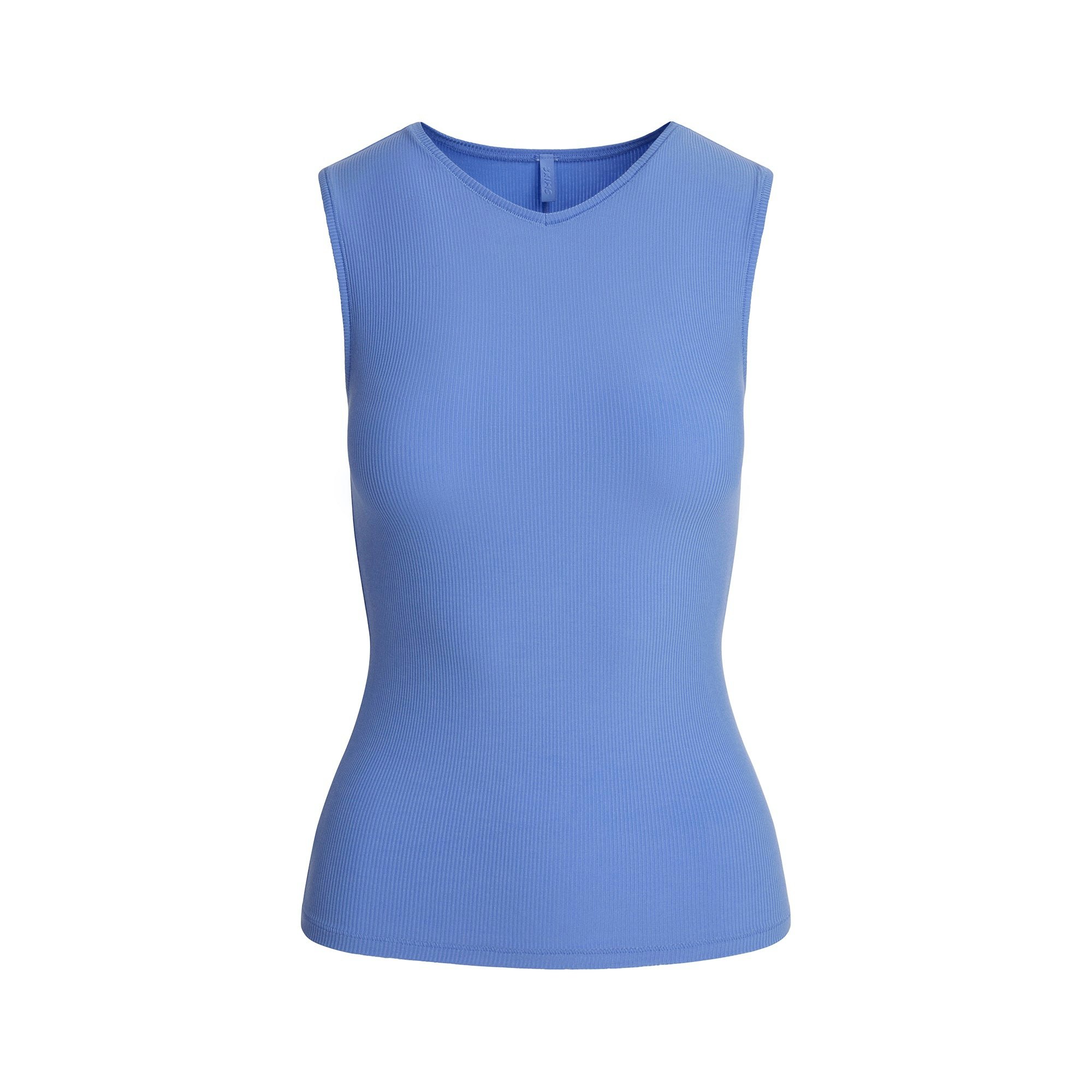 SOFT LOUNGE V NECK TANK | CIELO FLAT ON A WHITE BACKGROUND | FLT